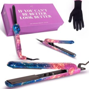 PYT Lola Tool Kit 1.25 Flat Iron 1 Curling wand 19 mm 1 Mini hair straightener (GALAXY)