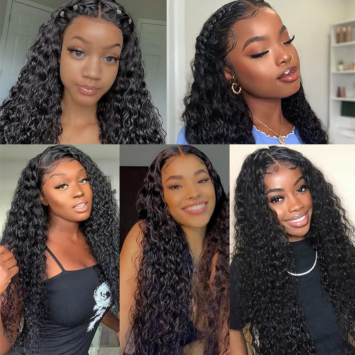 18 Inch Water Wave 13x6 HD Lace Front Wig, 180 Density Curly Human Hair for Women - Image 7