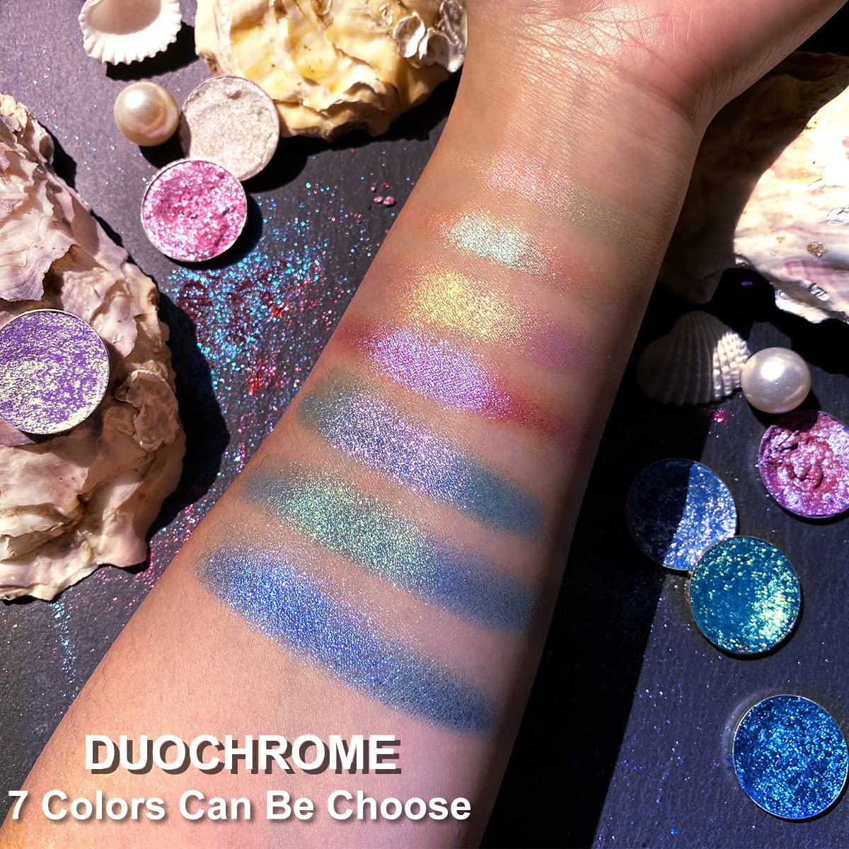 Afflano Holographic Glitter Eyeshadow 4g Silver Blue Shimmer for Blue Eyes - Image 8
