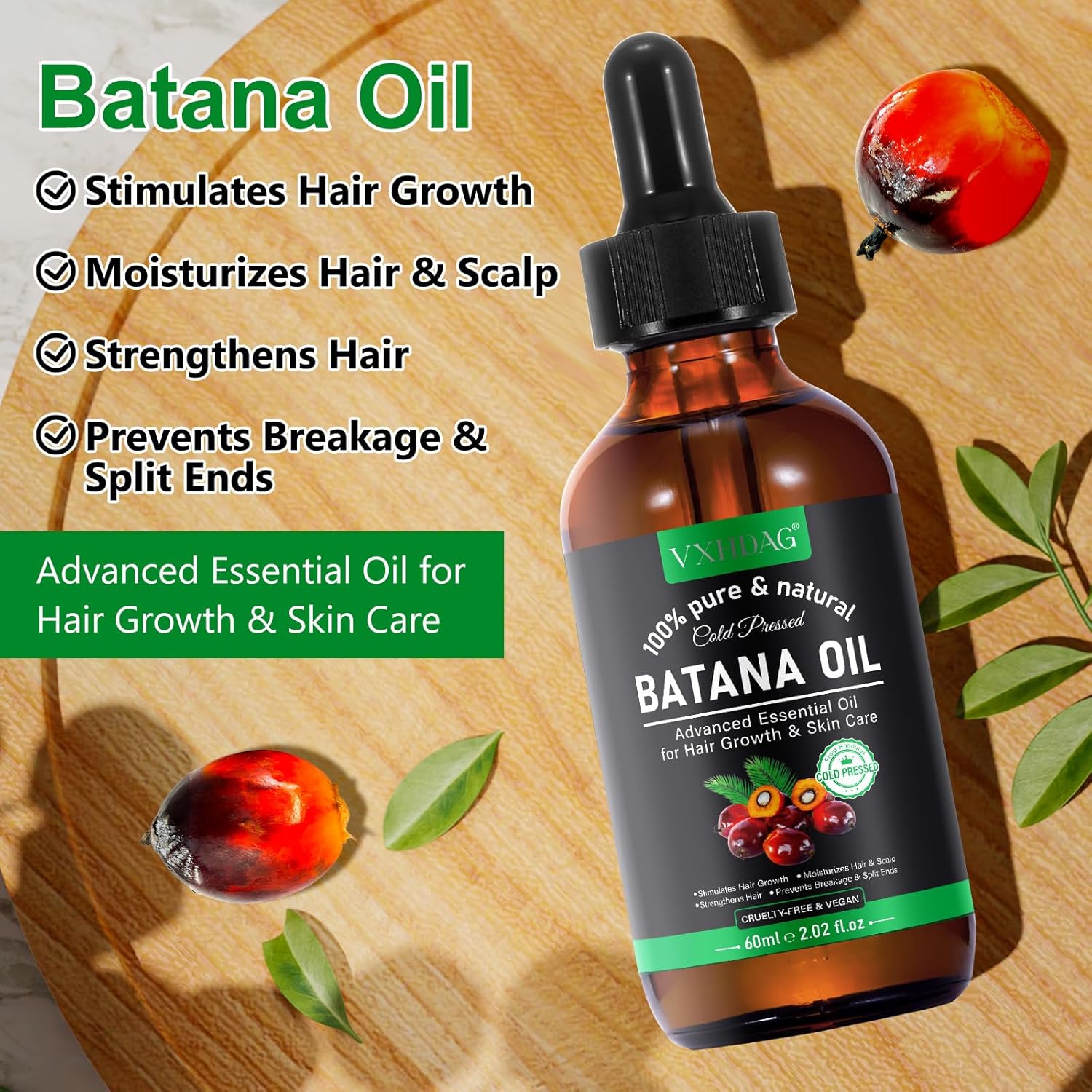 Pure Batana Oil for Hair Growth, Natural Treatment for All Hair Types, 2.02 fl oz - Image 4