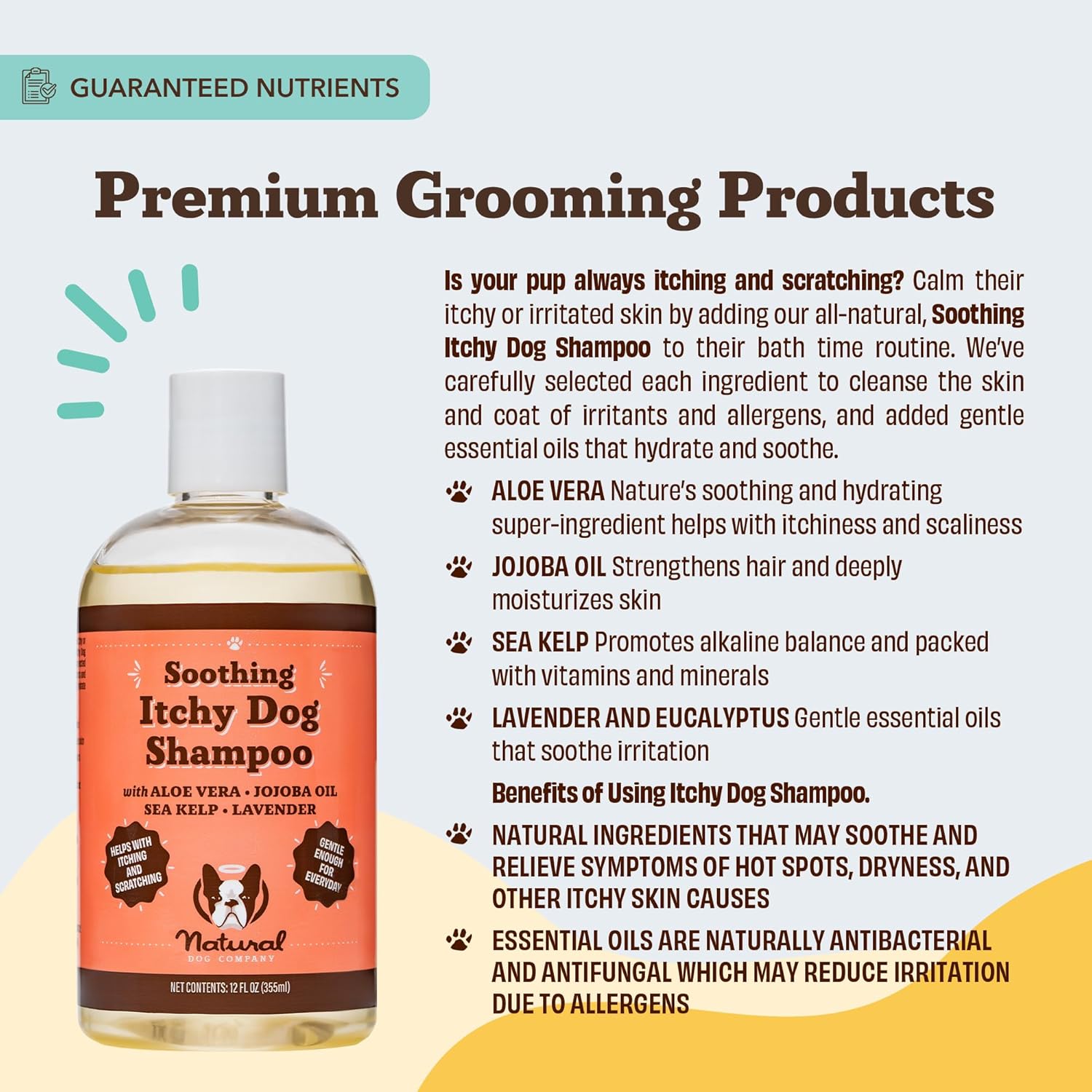 Natural Dog Company Hypoallergenic Itchy Dog Shampoo 12 oz for Dry Skin Relief - Image 6