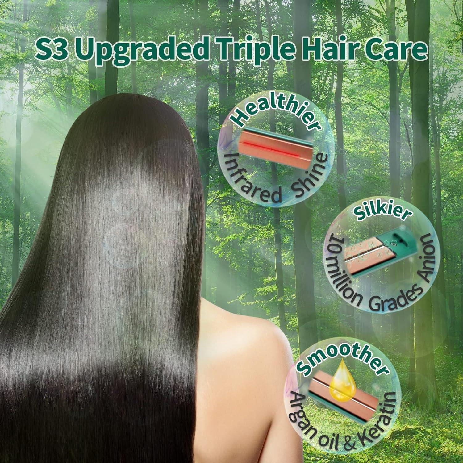 Ceramic Tourmaline Ionic Flat Iron & Curling Iron Combo 1 Inch - Image 2
