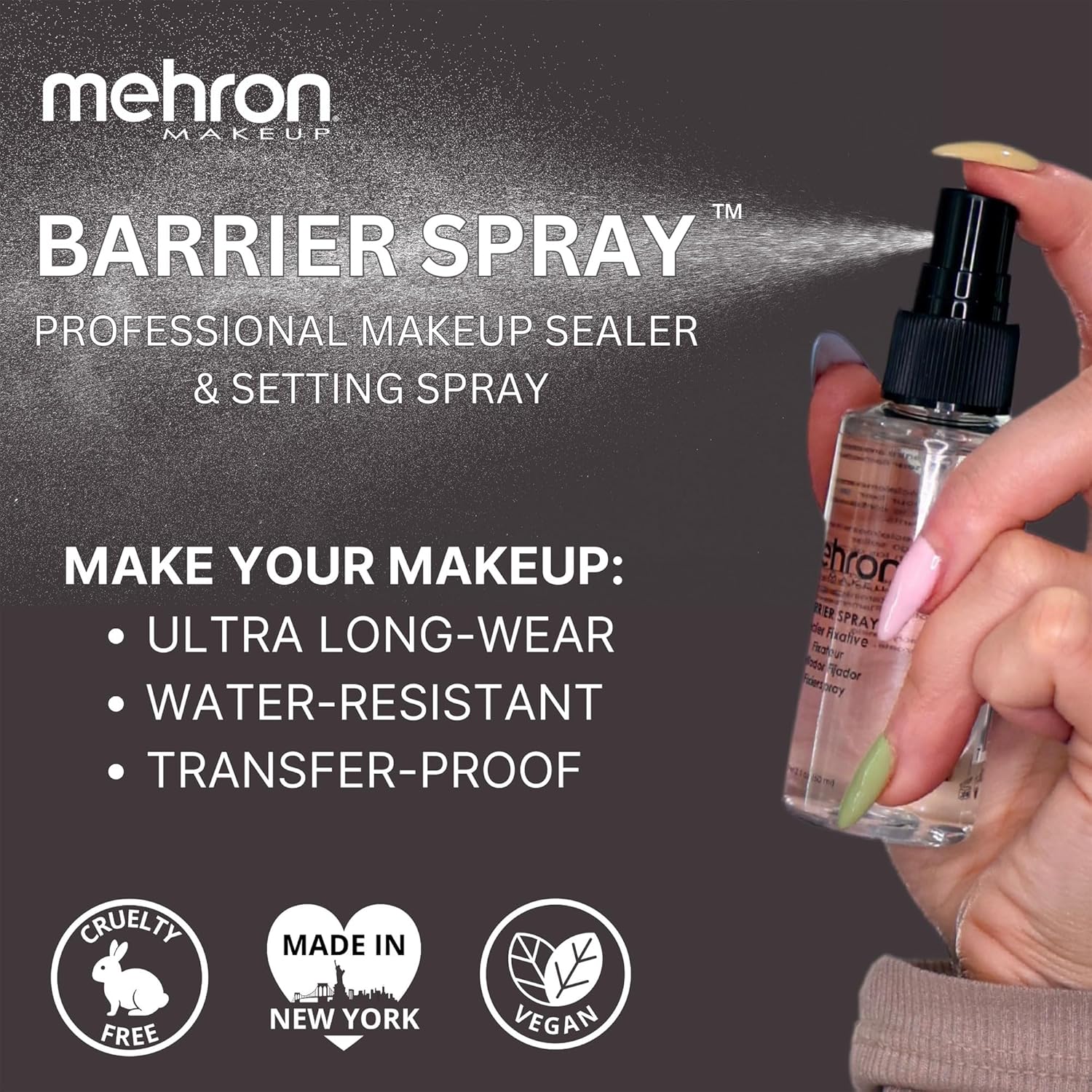 Mehron Makeup Barrier Spray for Face 1 fl oz (29 ml) - Makeup Setting Spray - Image 4