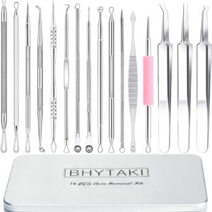 Blackhead Remover Tools, 2025 Latest 16 PCS Pimple Popper Tool Kit, Acne Blackhead Tools for Blemish, 410 Premium Professional Stainless Acne Pimple Extractor Tool with Metal Box