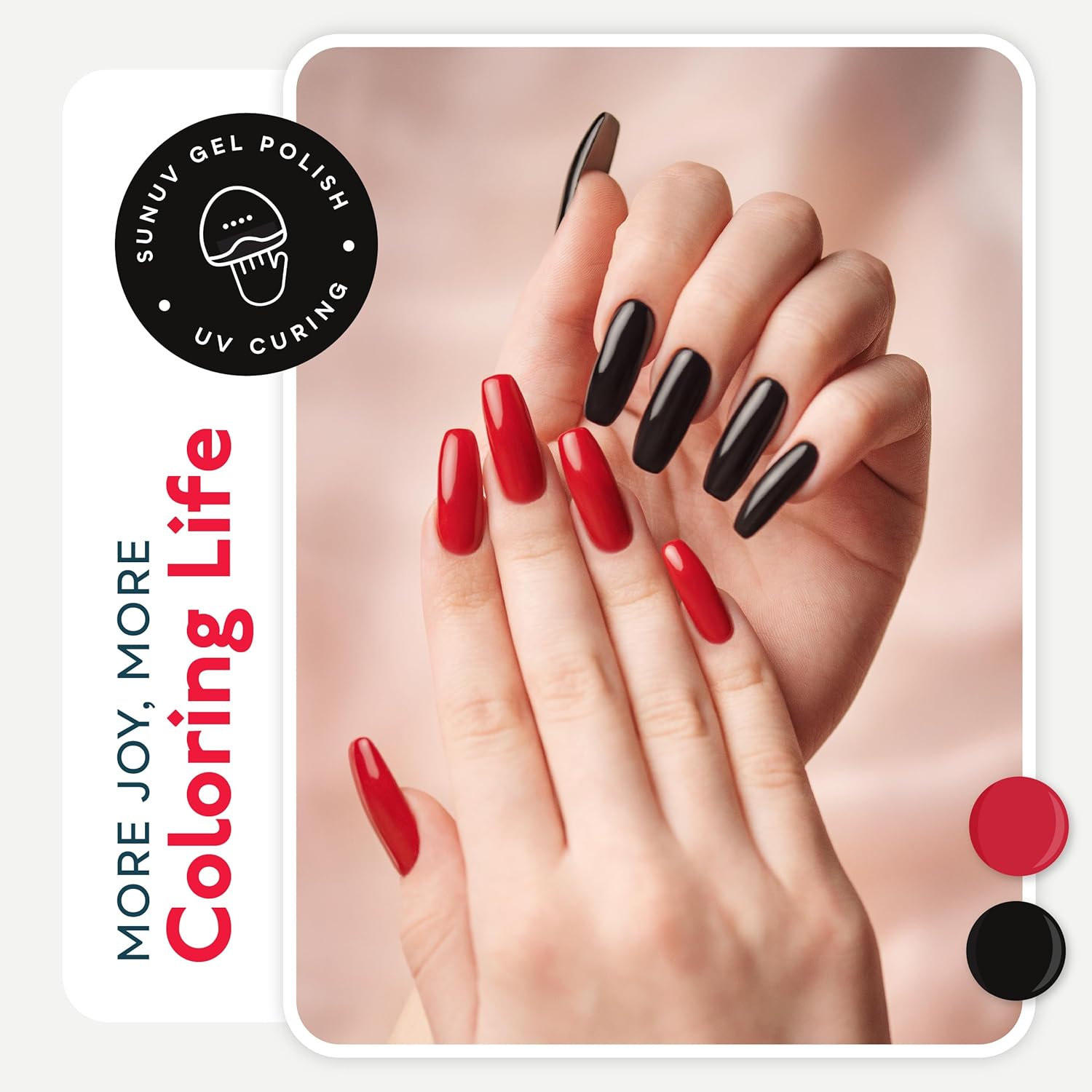 SUNUV Hema-Free Gel Polish Kit: 6 Colors with UV Nail Lamp for Professional At-Home Manicures - Image 7