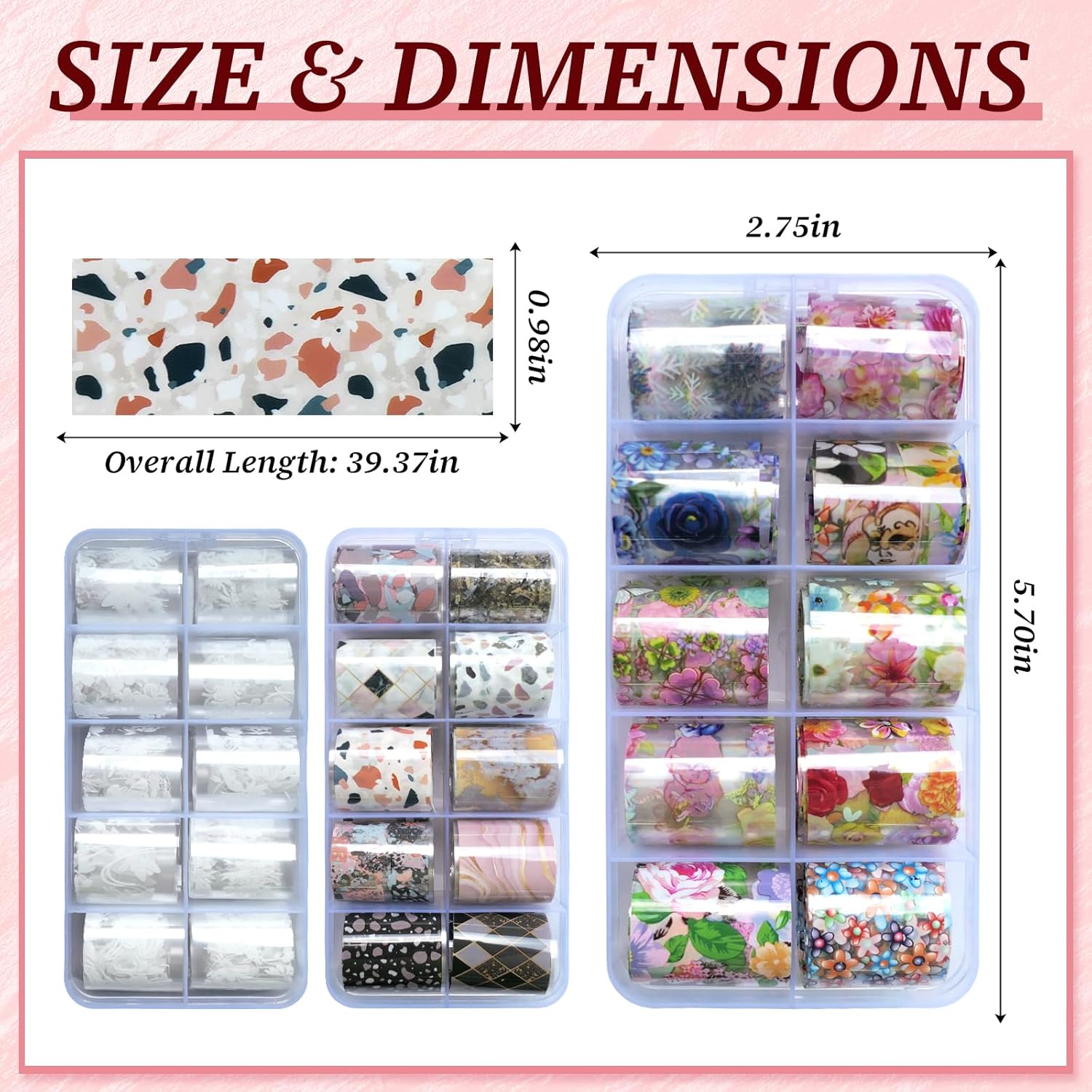 30 Rolls Butterfly Marble Nail Foil Transfer Art Stickers Decorative Sheets - Image 6