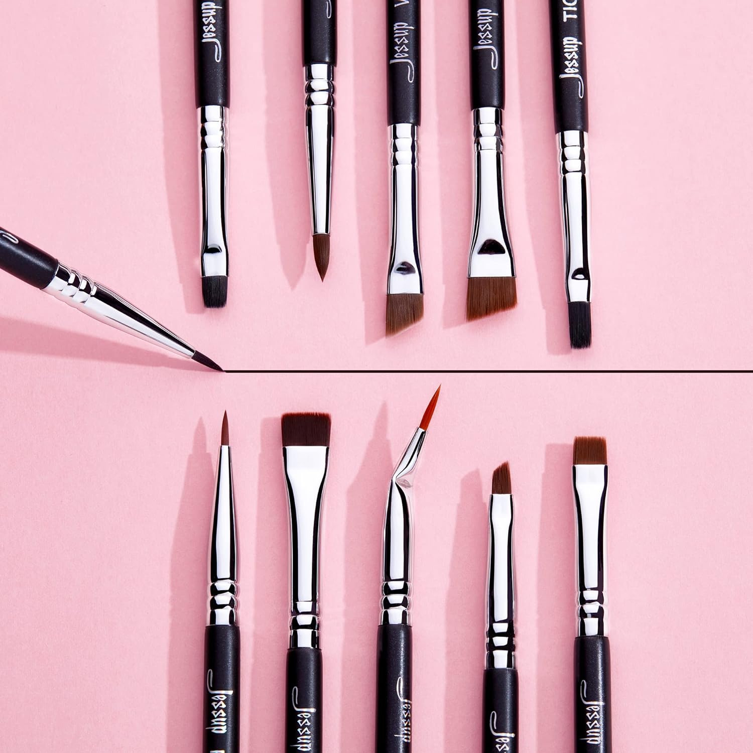 Jessup 11-Piece Eyeliner Brush Set for Precision Liner, Angled & Ultra Fine Tips - Image 6