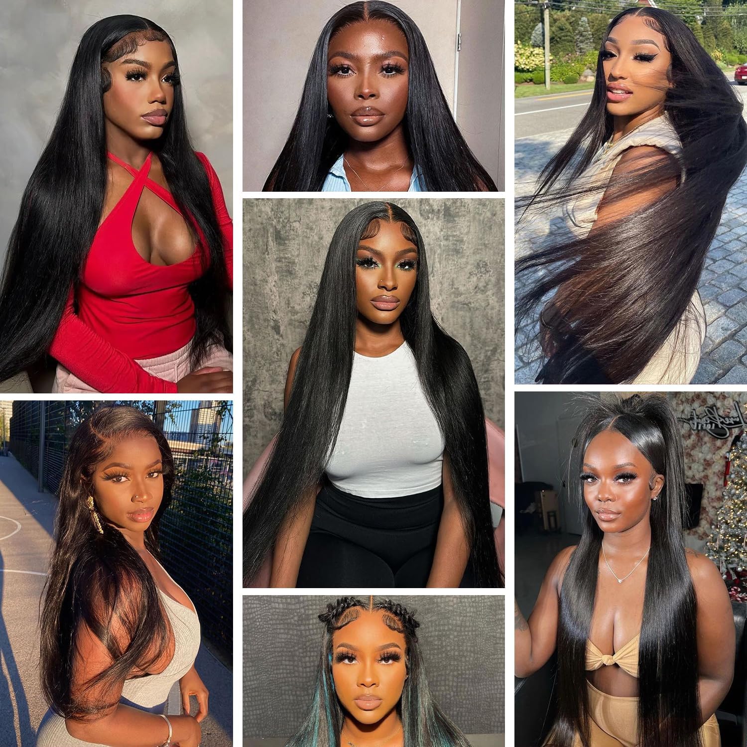 32 Inch 200% Density Natural Black Straight Lace Front Wig with Baby Hair - Image 6
