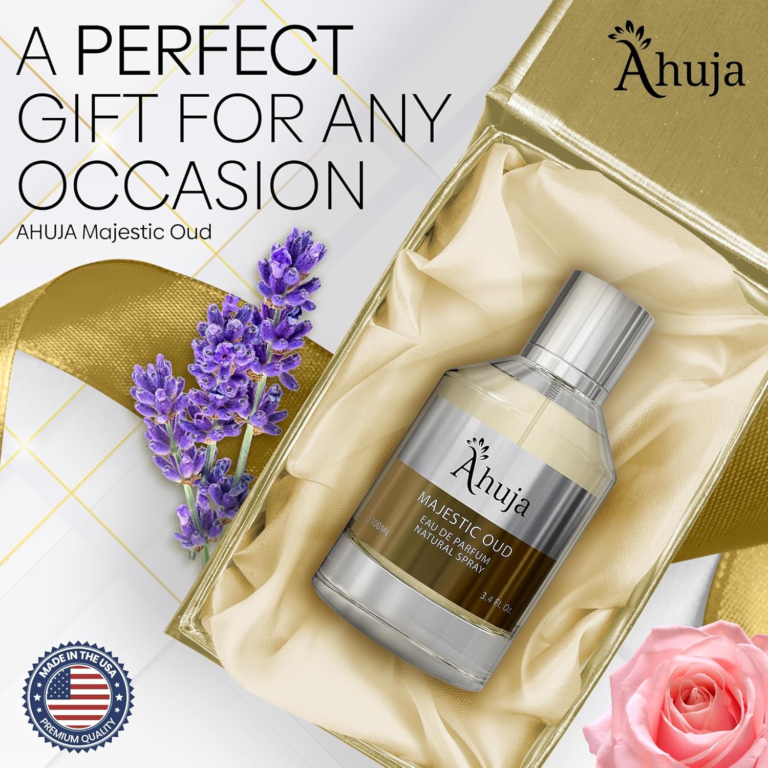 AHUJA Majestic Oud Eau De Parfum 3.4 fl oz Unisex Fragrance for Men and Women - Image 4