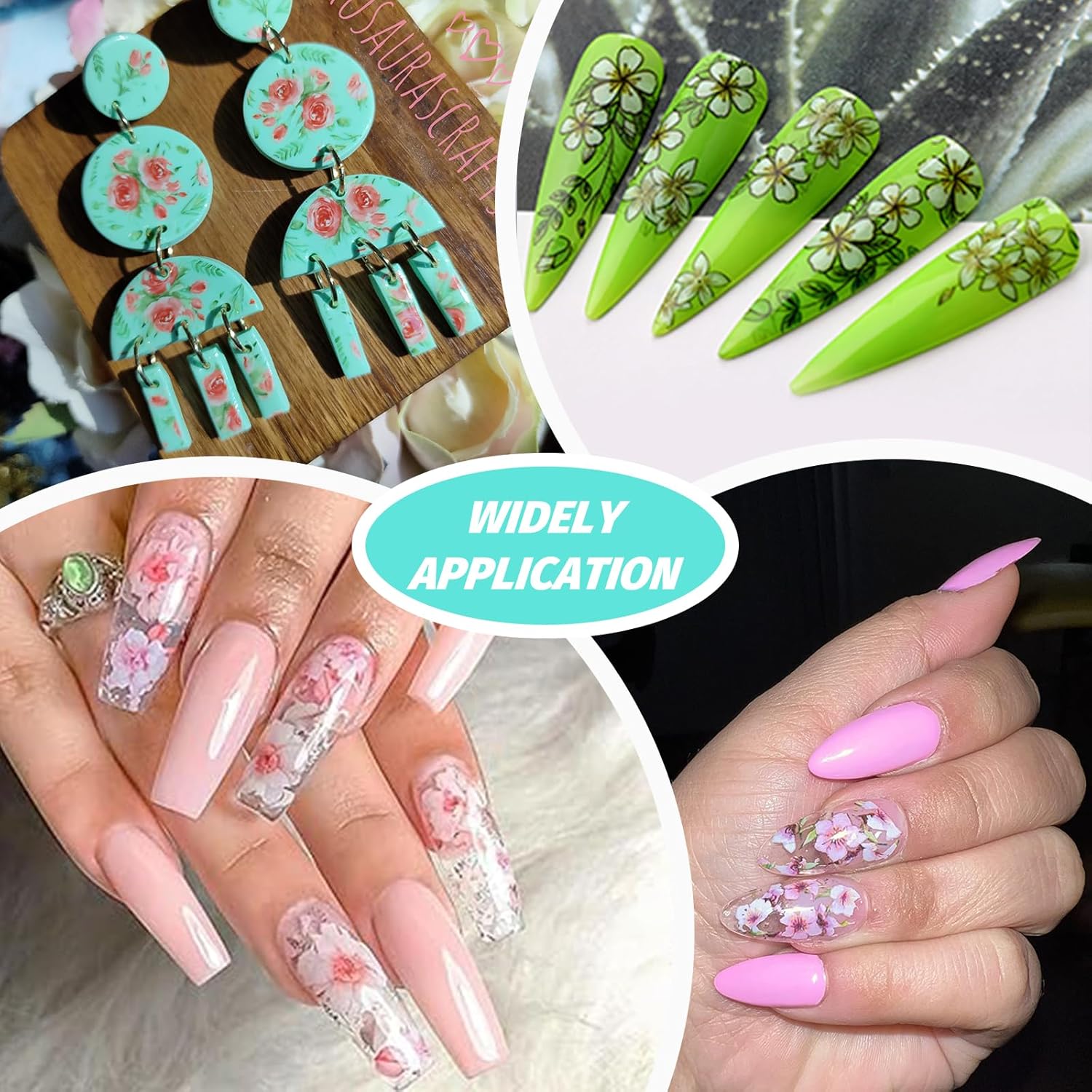 LoveOurHome 30 Sheet Marble Flower Metallic Nail Foil Stickers Set - Image 4