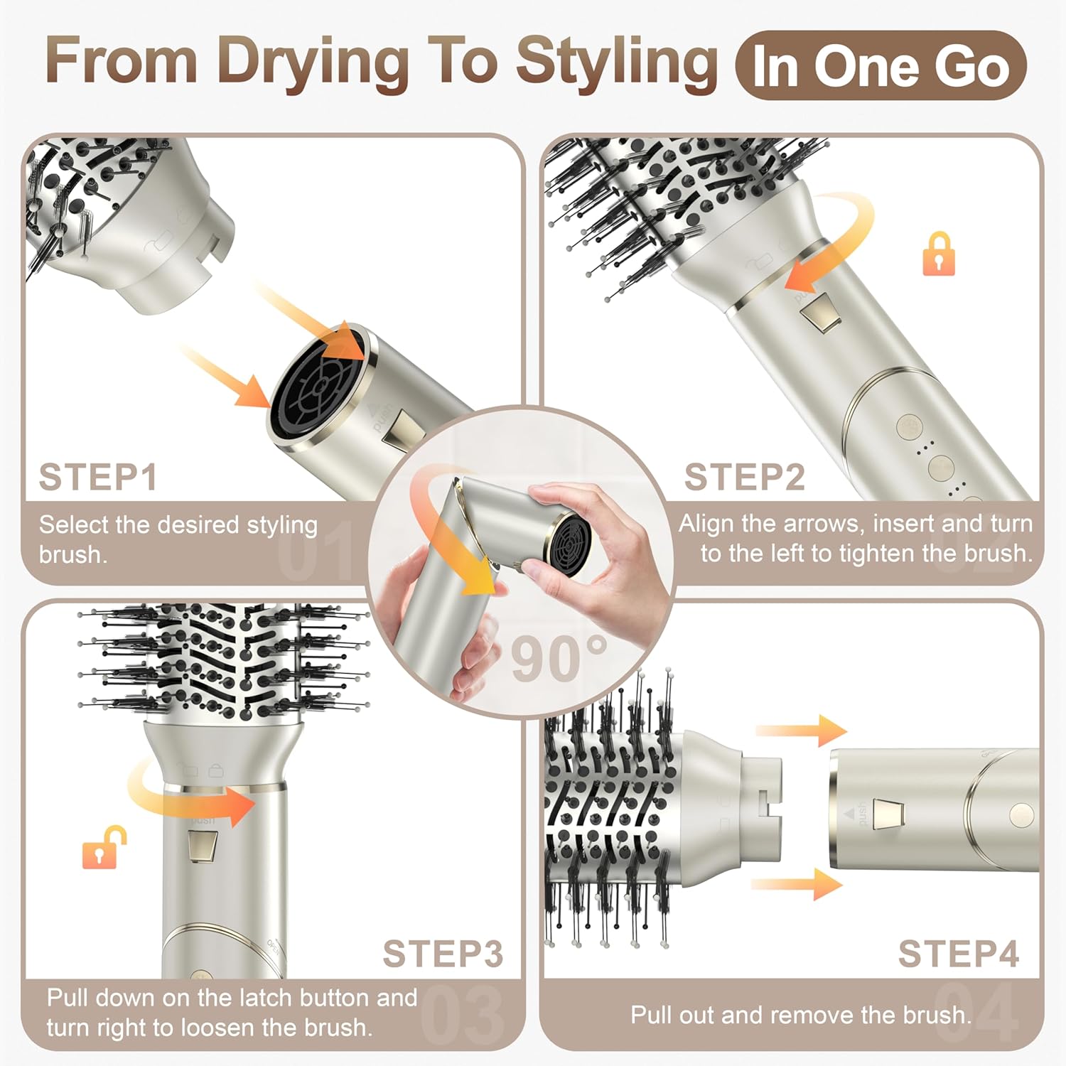 7-in-1 Ionic Hair Dryer Brush Set with 110,000 RPM for Styling and Drying - Image 7