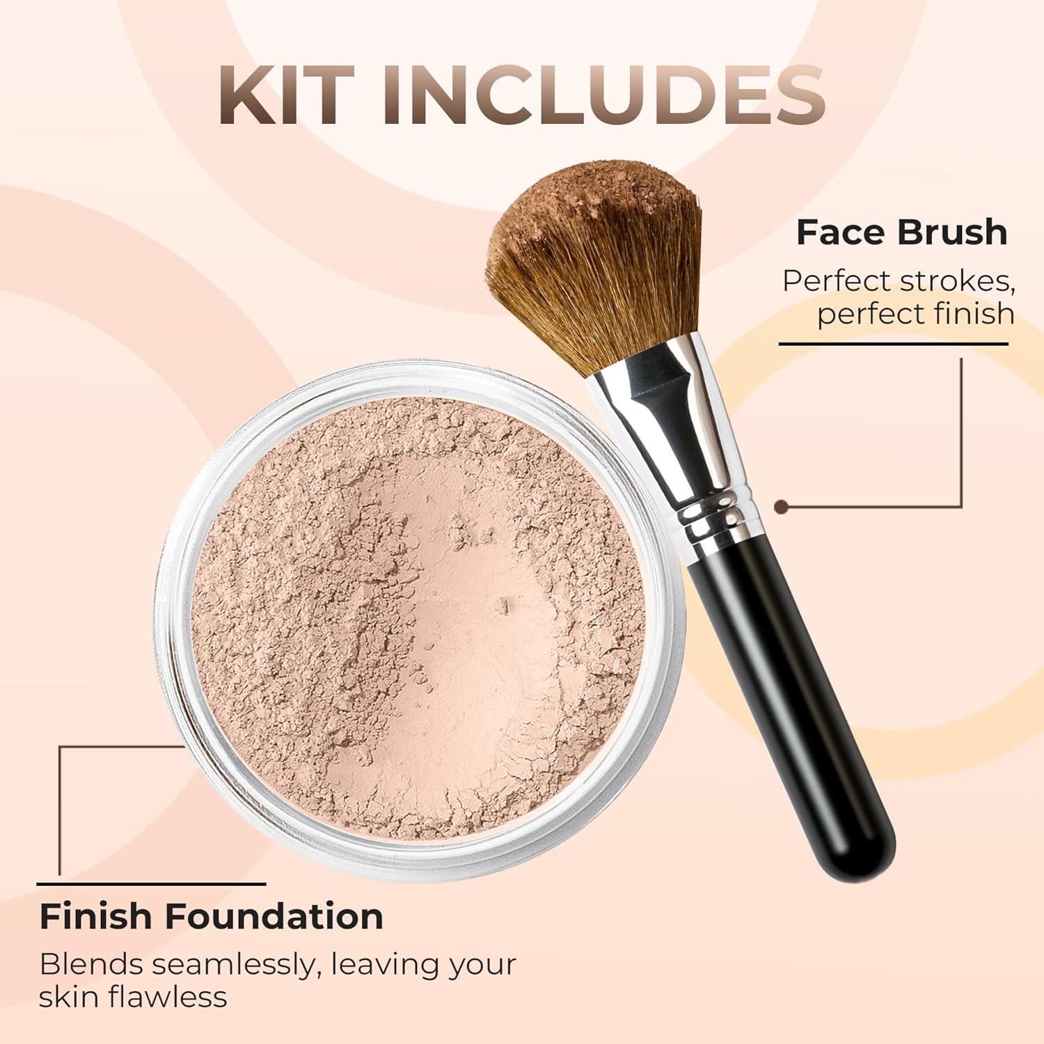 Flawless Face Brush Mineral Makeup Foundation Fair 2 Matte Loose Powder SPF 18 0.35 oz - Image 2