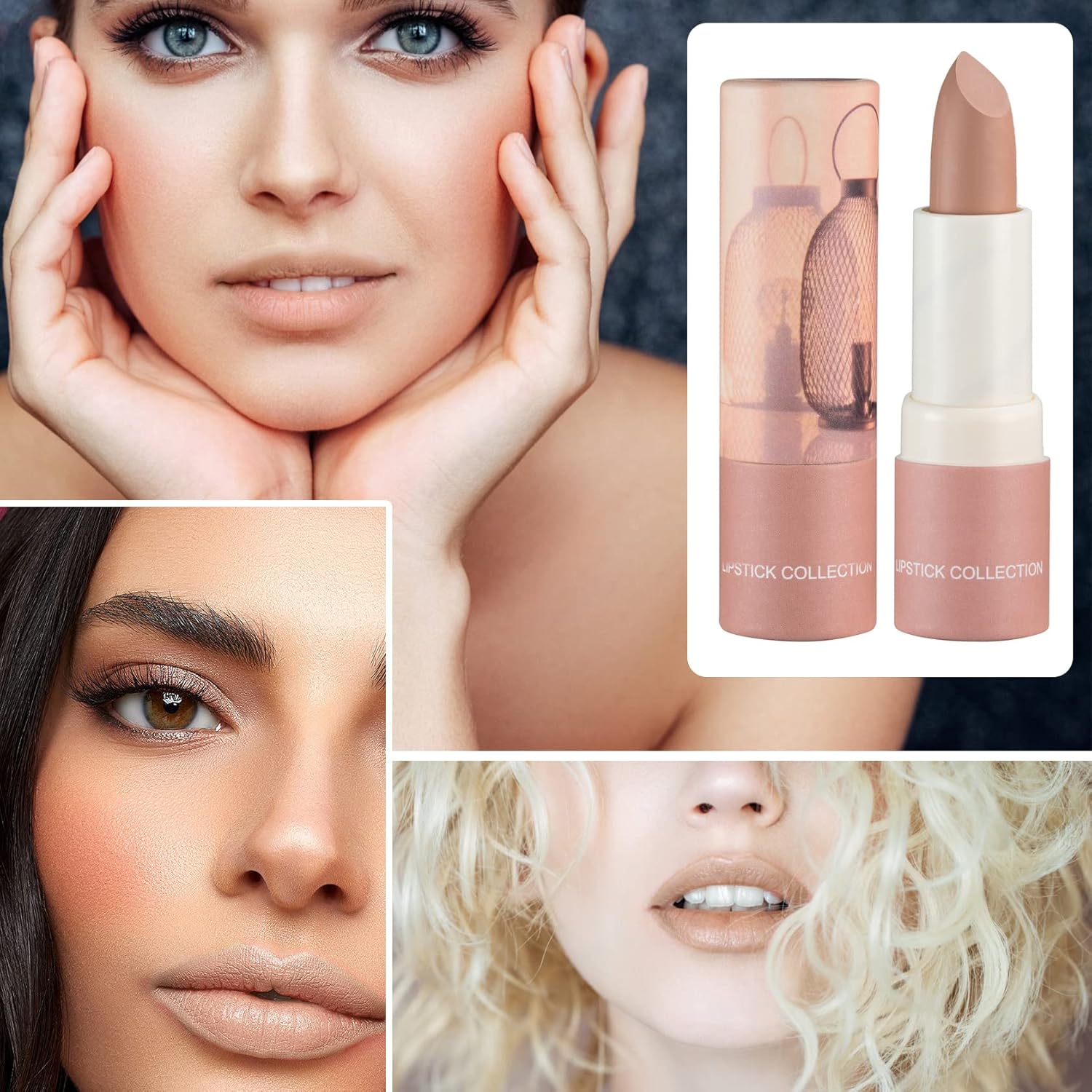 Matte Nude Lipstick Set 6-Piece Velvety Smooth, Highly Pigmented, Long-Lasting, Non-Stick Formula - Image 7
