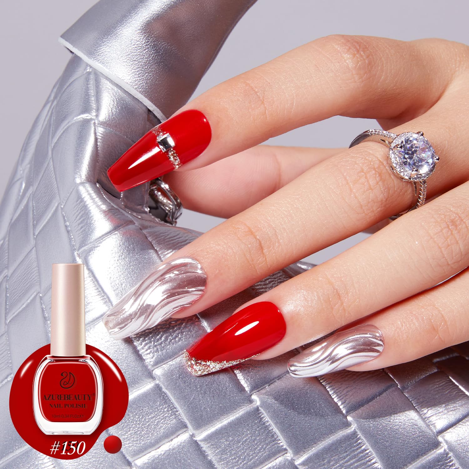 AZUREBEAUTY 10ml Red Quick Dry Infinite Shine Strengthening Nail Polish Kit - Image 2