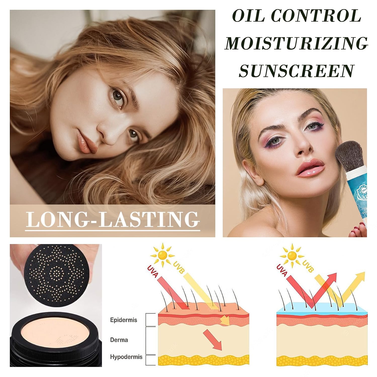 2-Piece Mushroom Head CC Cream Foundation and Setting Powder Makeup Set for All Skin Types - Image 6