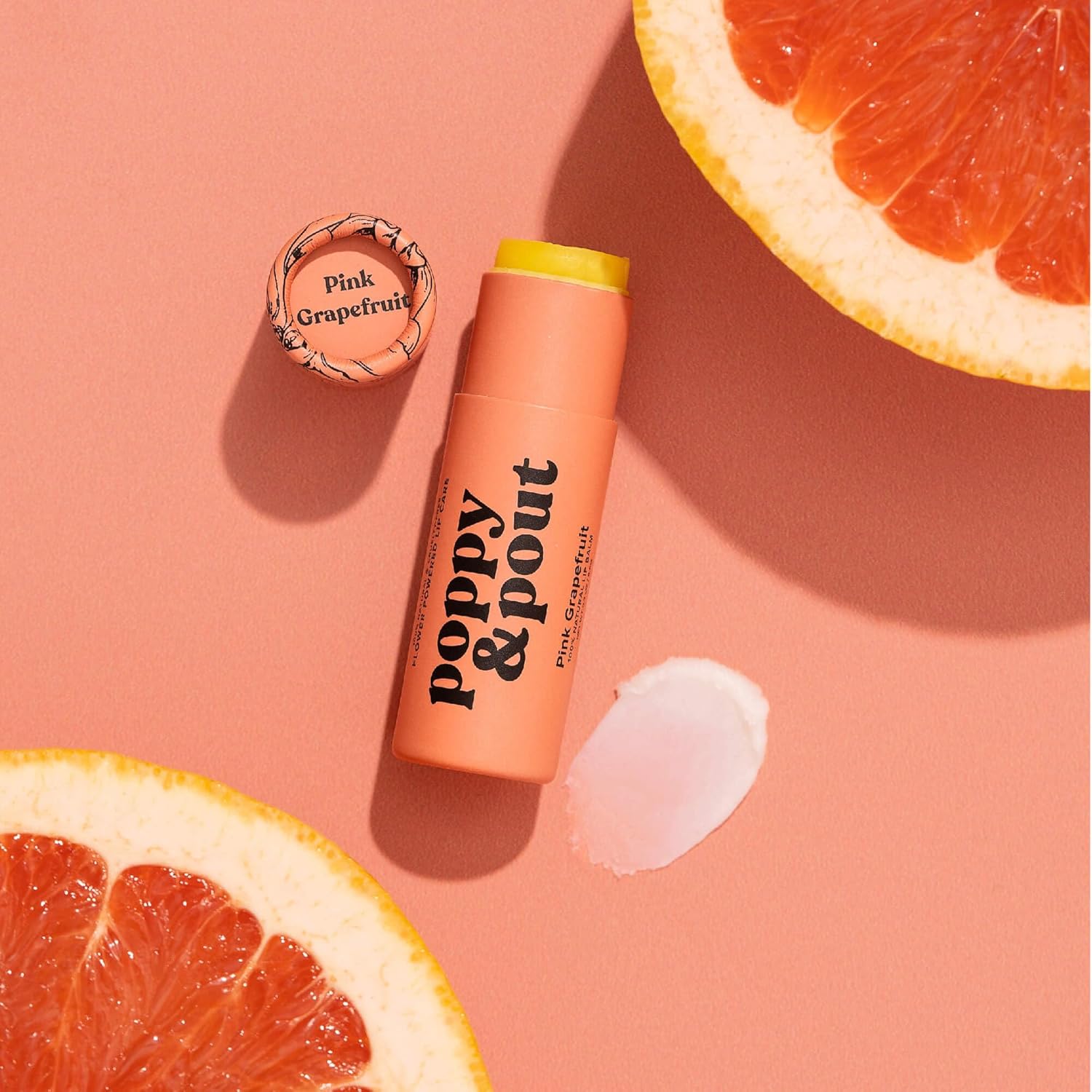 Poppy & Pout Jumbo Pink Grapefruit Lip Balm 0.5 oz | All Natural, Cruelty-Free, Hydrating - Image 8