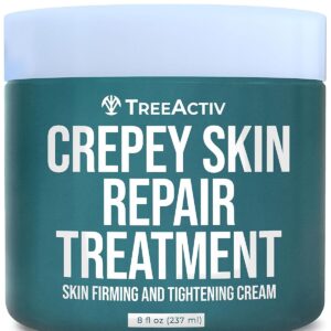 TreeActiv Crepey Skin Repair Treatment, 8oz, Firming Cream with Hyaluronic Acid & Shea Butter to Deeply Moisturize & Tighten Wrinkly Dry Crepe Skin, 500+ Uses