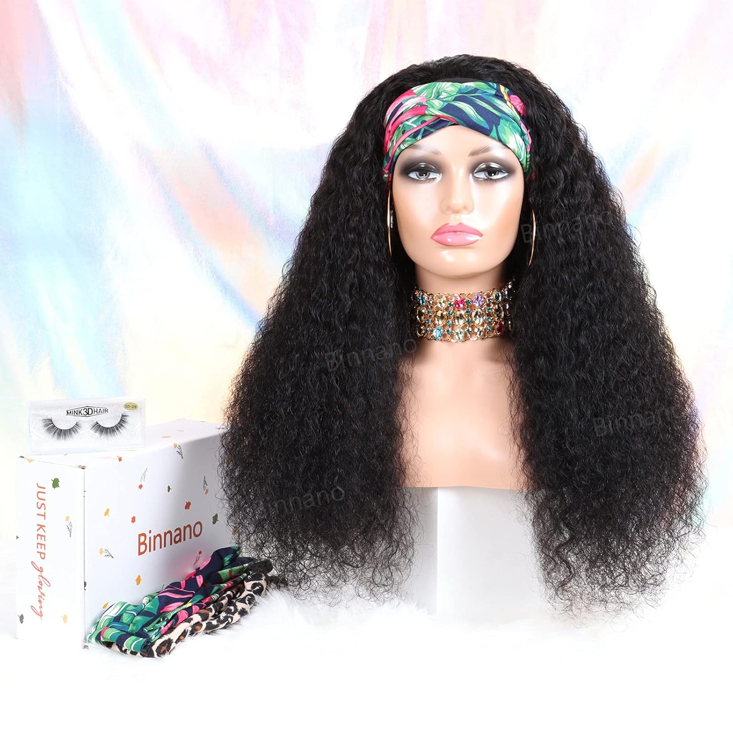 20 Inch Water Wave Brazilian Virgin Hair Headband Wig for Black Women Glueless 150% Density - Image 2