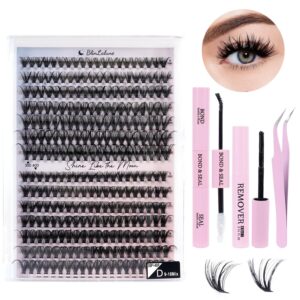 DIY Lash Extension Kit Individual Eye Lash Cluster Perfect for At-Home Use, Beginner-Friendly with Bond Seal Remover and Tweezers (NM01(30D+40D Lash Kit 280Pcs))