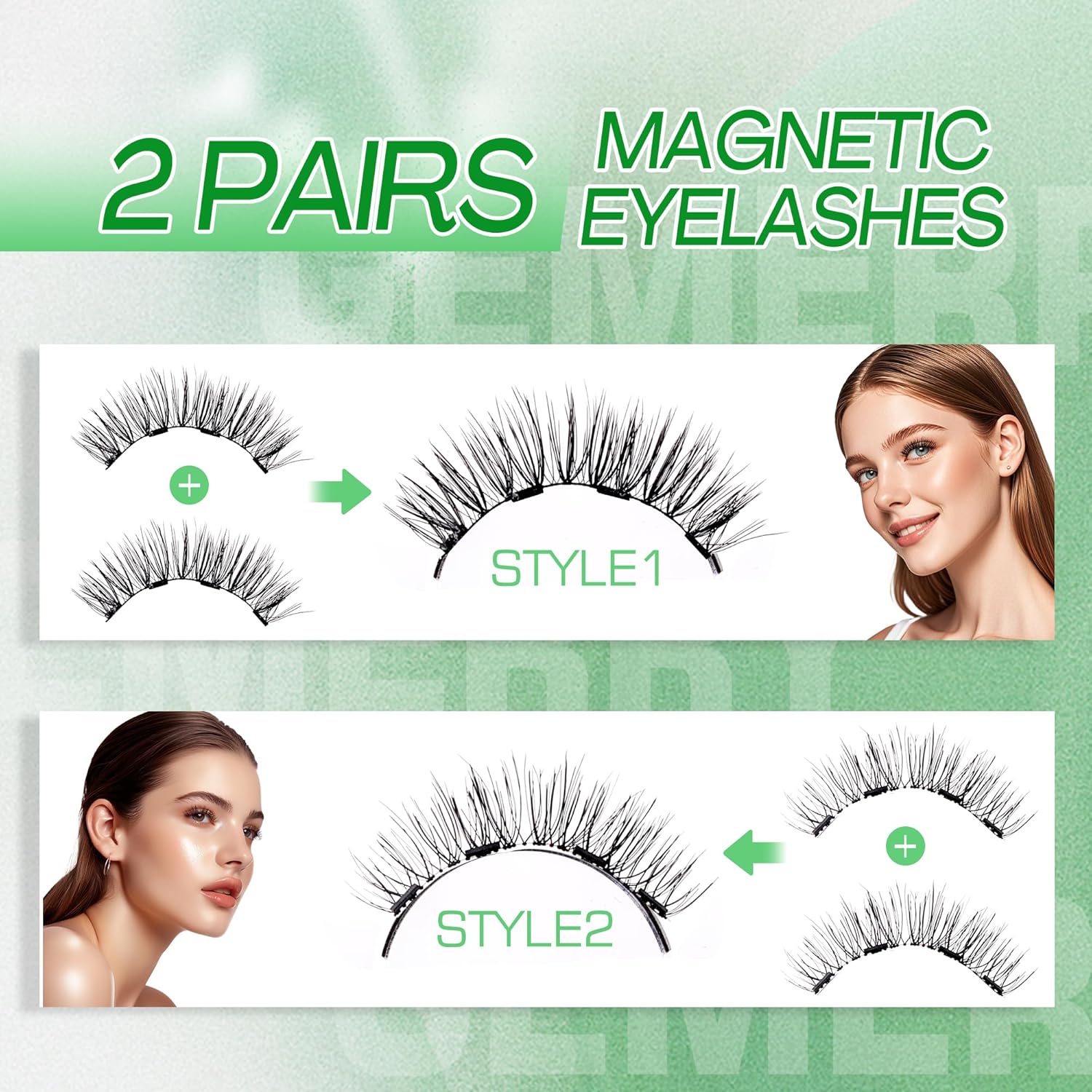 GEMERRY Magnetic False Eyelashes Kit with Easy Applicator Tool, Beginner Friendly Fluffy Look, No Glue Required - Image 2