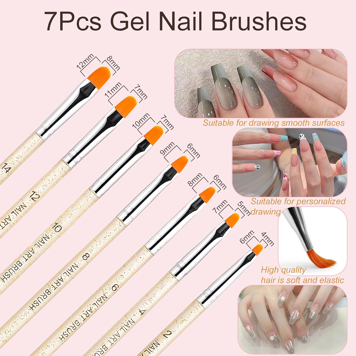 34 Piece Nail Art Brush Set for Professional Manicures with Design, Dotting, Drawing, and Polishing Tools - Image 3