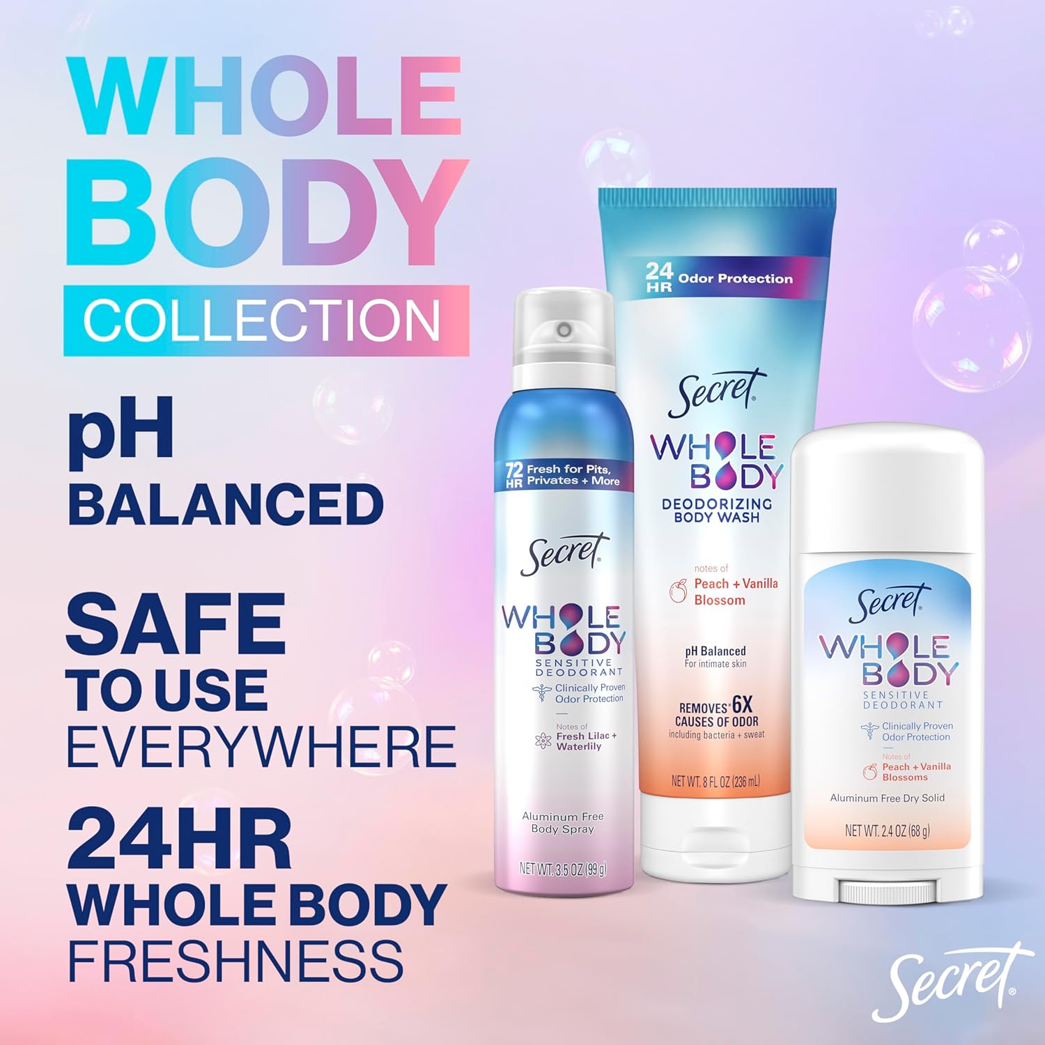 Secret Feminine Wash 24 Hour Deodorizing Body Wash for Women 8 oz - Image 2