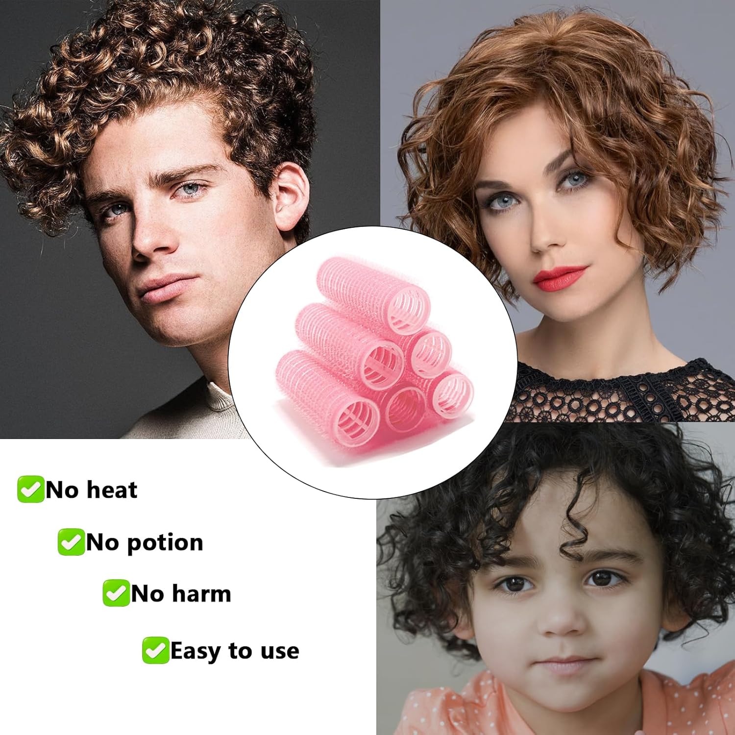 ZMD 18 Piece Small Self-Grip Plastic Hair Rollers 0.8 Inch Diameter for Heatless Curls - Image 3