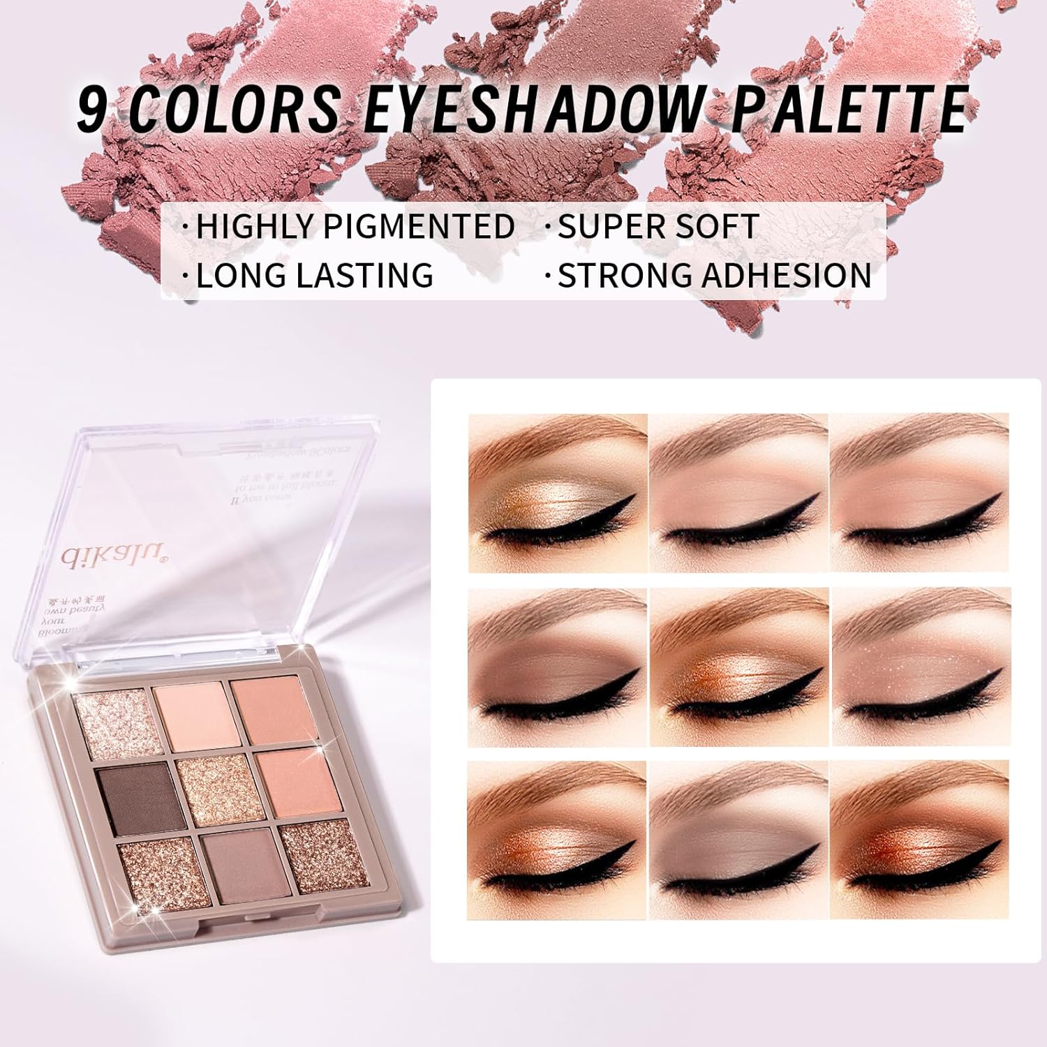 9 Color Eyeshadow Makeup Set Kit for Women, Girls, Teens with Accessories - Image 2