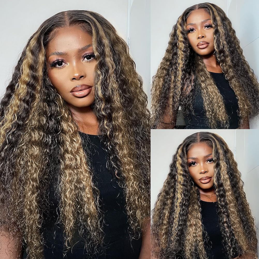 Bangjazz 26 Inch Deep Wave Human Hair Lace Front Wig 180% Density Ombre Balayage - Image 6