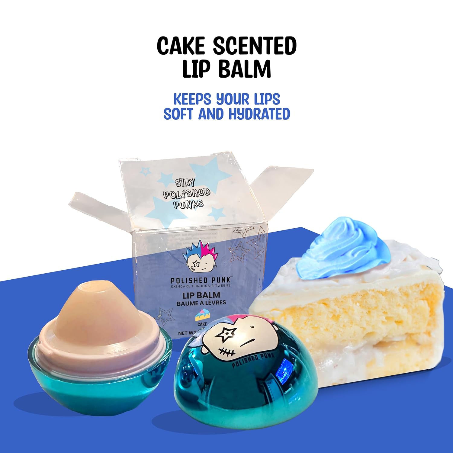 Moisturizing Twist-Off Ball Lip Balm for All Ages, Travel Size, Cake Flavor - Image 3