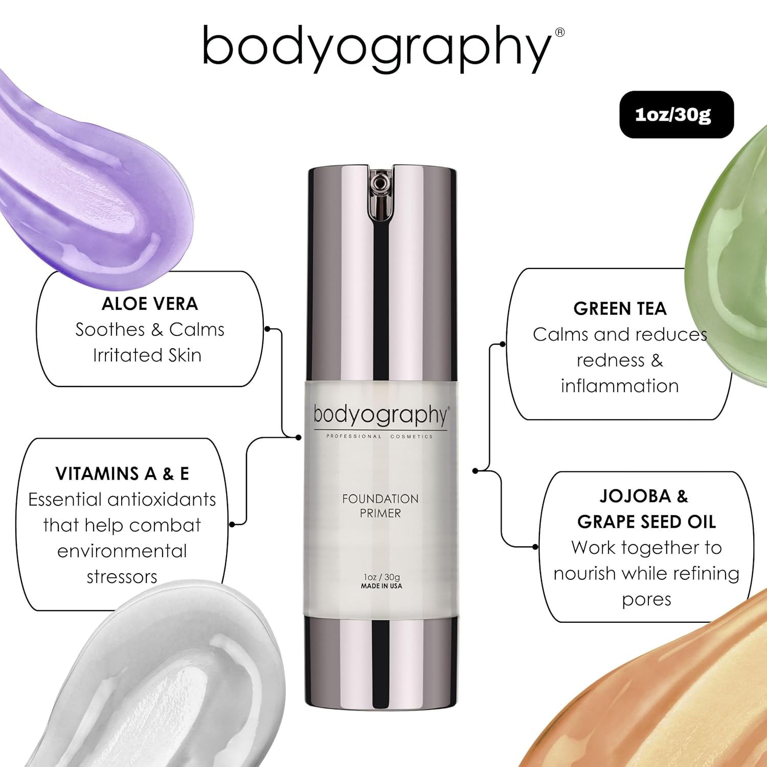 BODYOGRAPHY Foundation Primer (Purple) 1 oz - Anti-Aging Makeup Primer with Vitamin E, Jojoba, and Grapeseed Oil, Gluten-Free, Cruelty-Free - Image 7