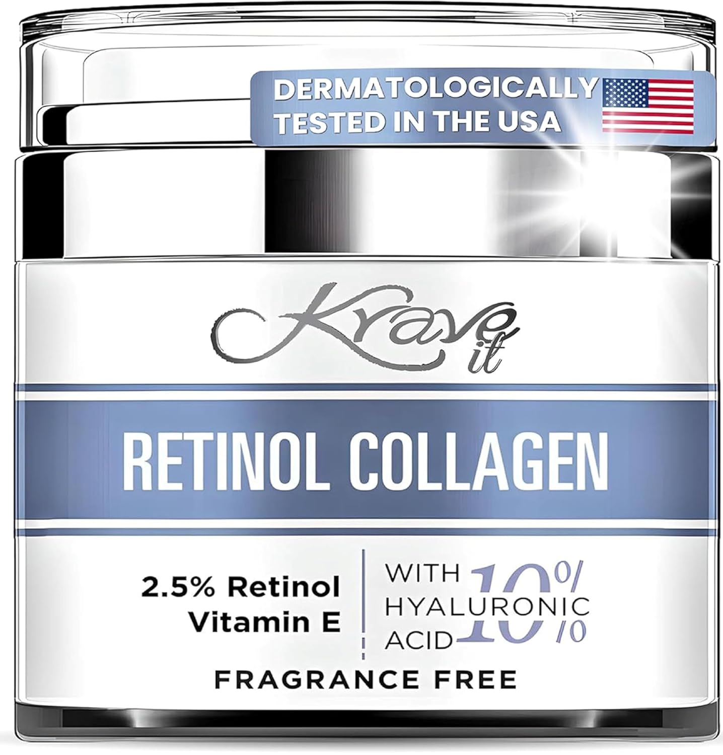 Retinol Cream for Face, Anti Aging Cream - Vitamin E, B5 & Hyaluronic Acid for Skin Care, Anti Wrinkle Face Cream with Collagen for Women/Men, Day-Night Face Moisturizer for Woman, Collagen Cream1.7oz