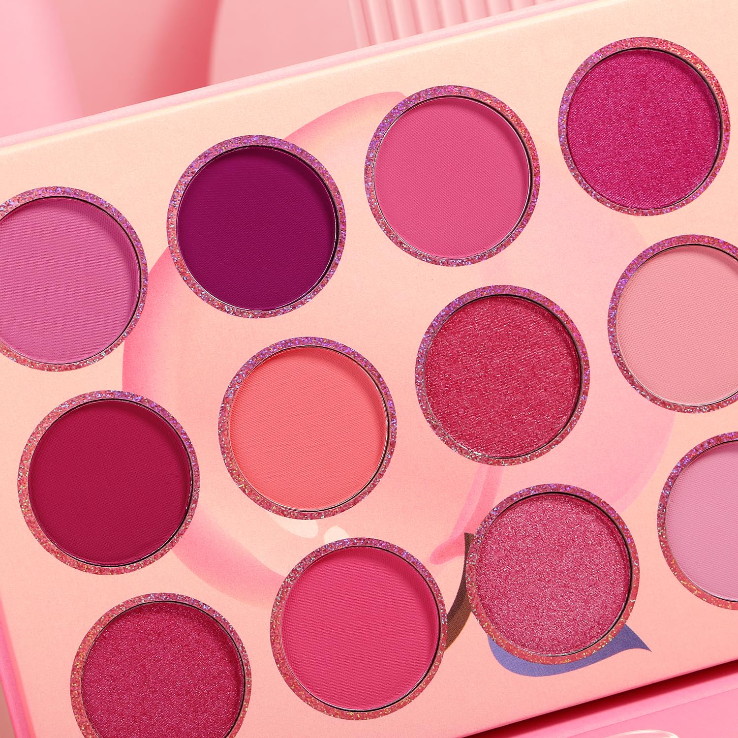 DE'LANCI Pink Purple 12 Color High Pigment Matte Shimmer Eyeshadow Palette Compact Size - Image 9