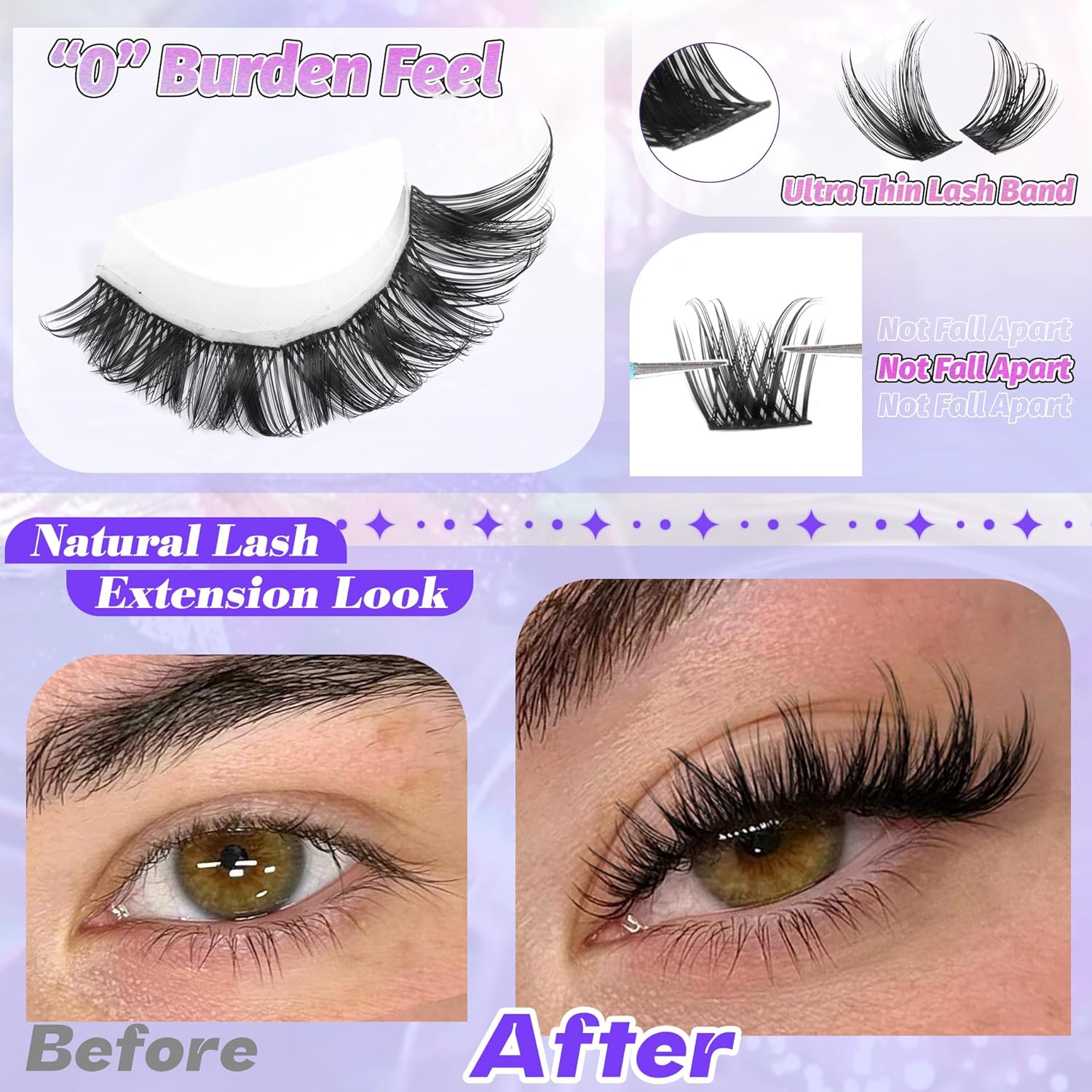 ALICE 168pcs Wispy Eyelash Clusters 10-18mm Natural Volume Extensions with Soft Band - Image 5