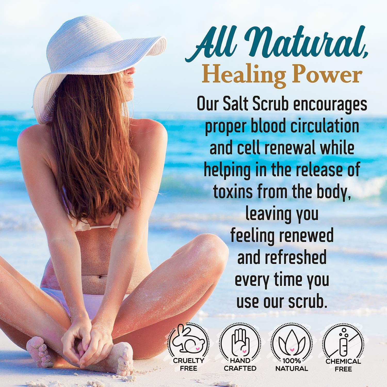 Pure Dead Sea Salt Exfoliating Body Scrub, 16 fl oz, for Hydrating Skin Care - Image 7