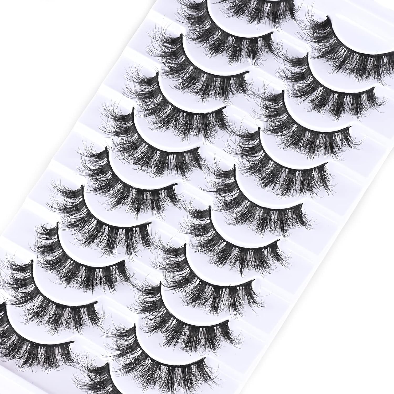 FARRED Natural Short Wispy Mink Volume False Eyelashes Pack of 10 Pairs - Image 5