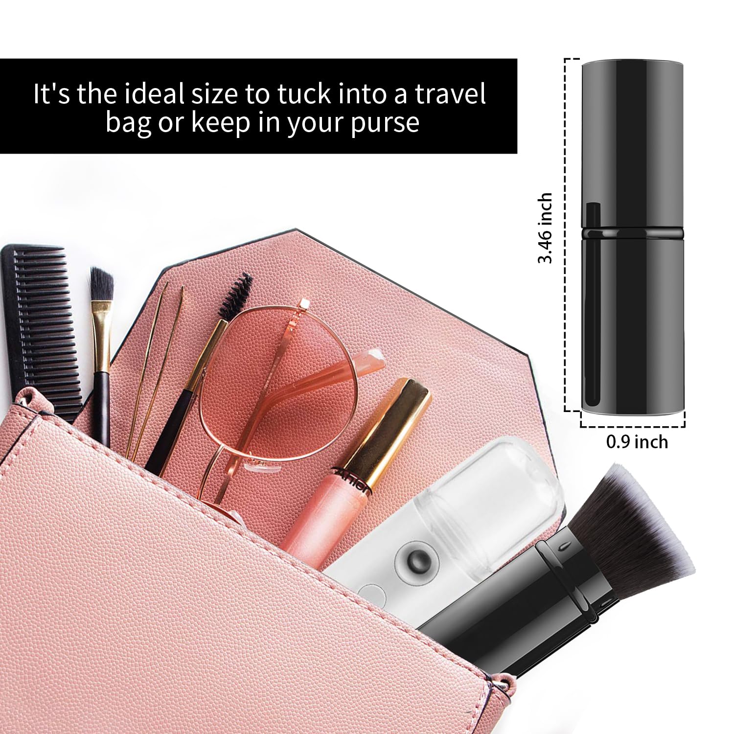 Falliny Retractable Makeup Brush Set - Travel Kabuki for Liquid Powder Cream Cosmetics - Image 6