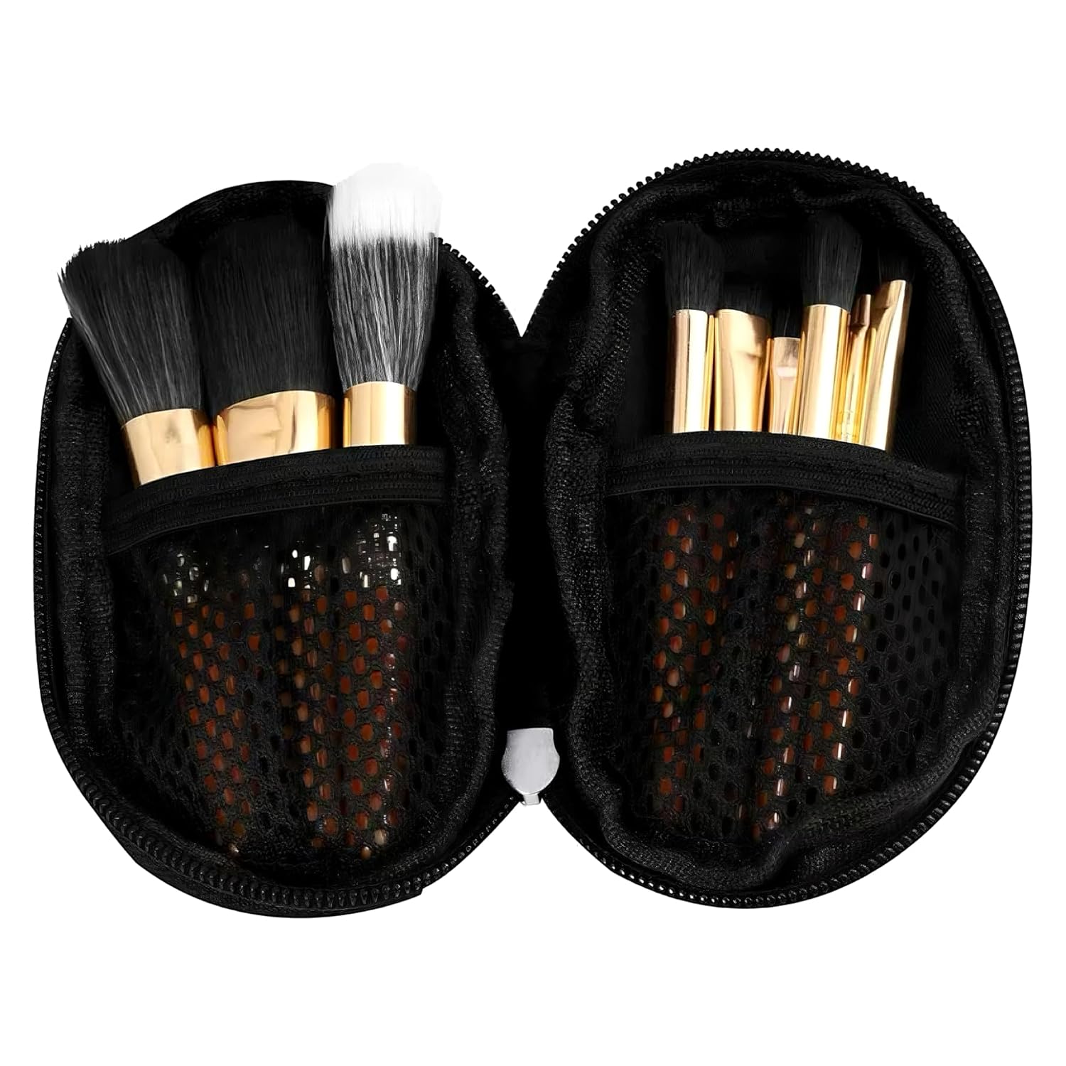 Novo Mini 9-Piece Makeup Brush Set Soft Synthetic Bristles with Travel Bag - Image 2