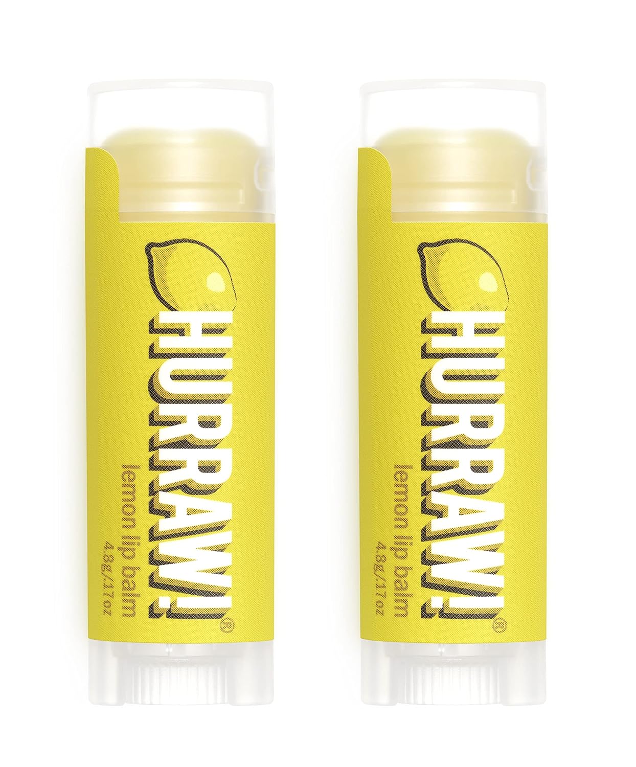 Hurraw! Lemon Lip Balm, 2 Pack: Organic, Certified Vegan, Cruelty and Gluten Free. Non-GMO, 100% Natural Ingredients. Bee, Shea, Soy and Palm Free. Made in USA