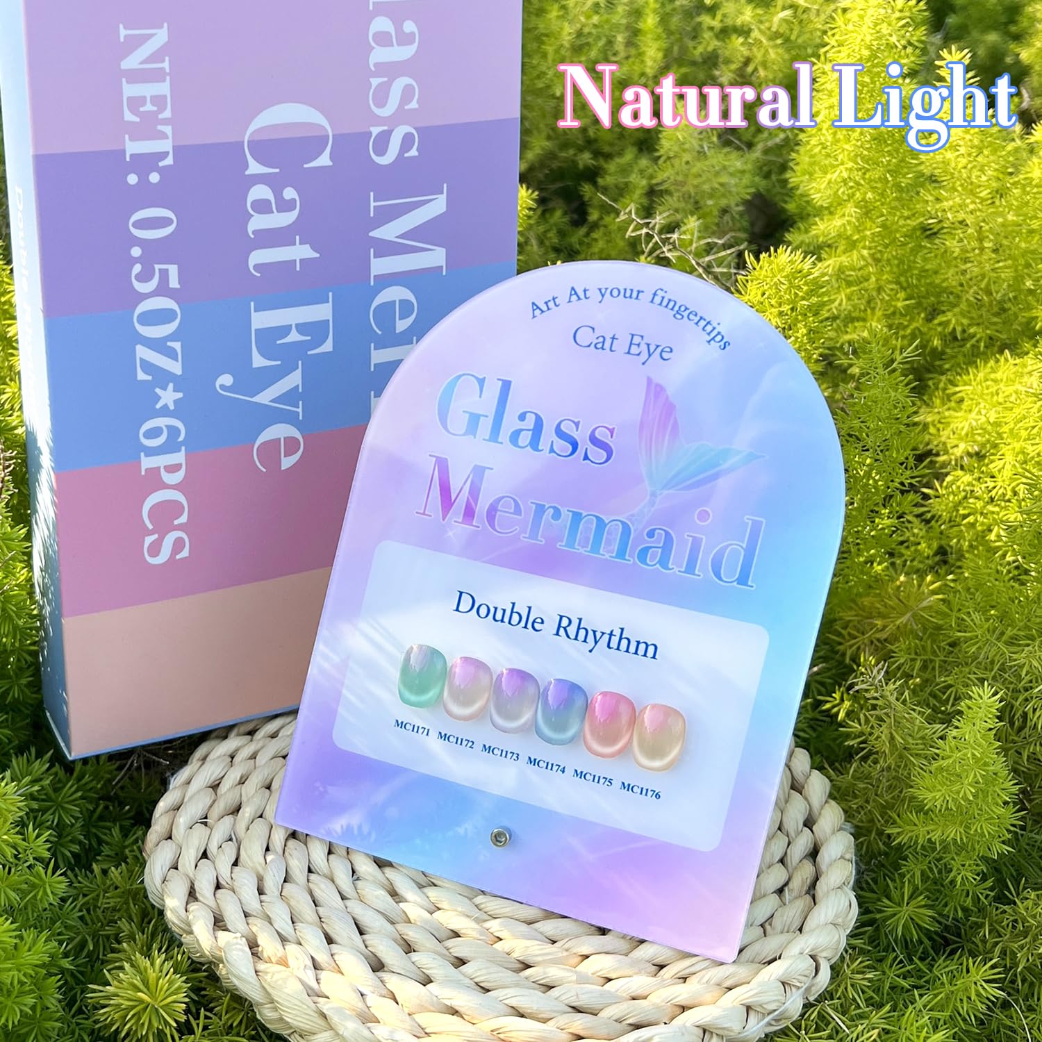 Double Rhythm 6-Piece Holographic Glitter Gel Nail Polish Set 0.5 Oz Mermaid Pink Rose - Image 9