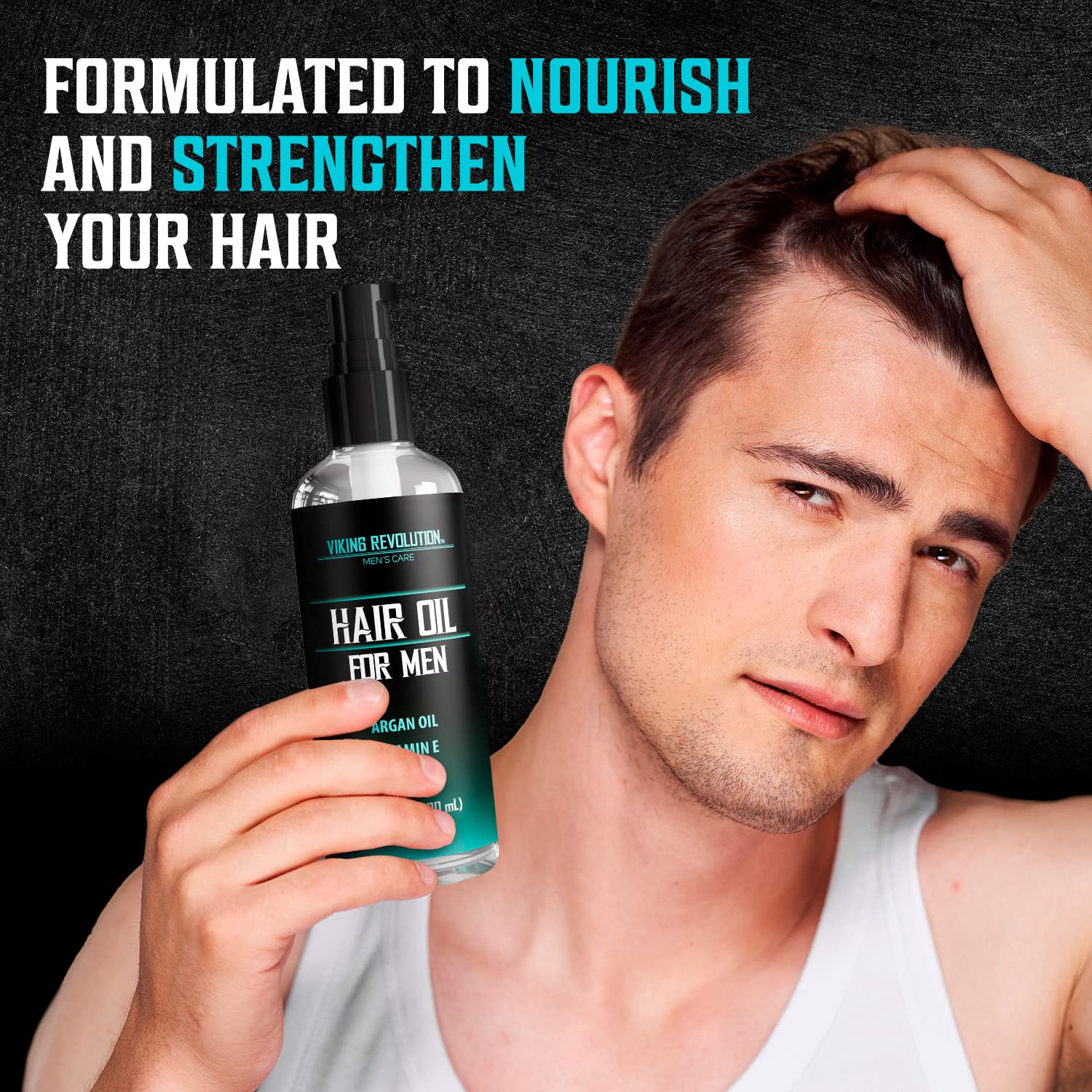 Viking Revolution Hydrating Hair Oil for Men with Vitamin E Argan Oil 3.38 fl Oz - Image 6