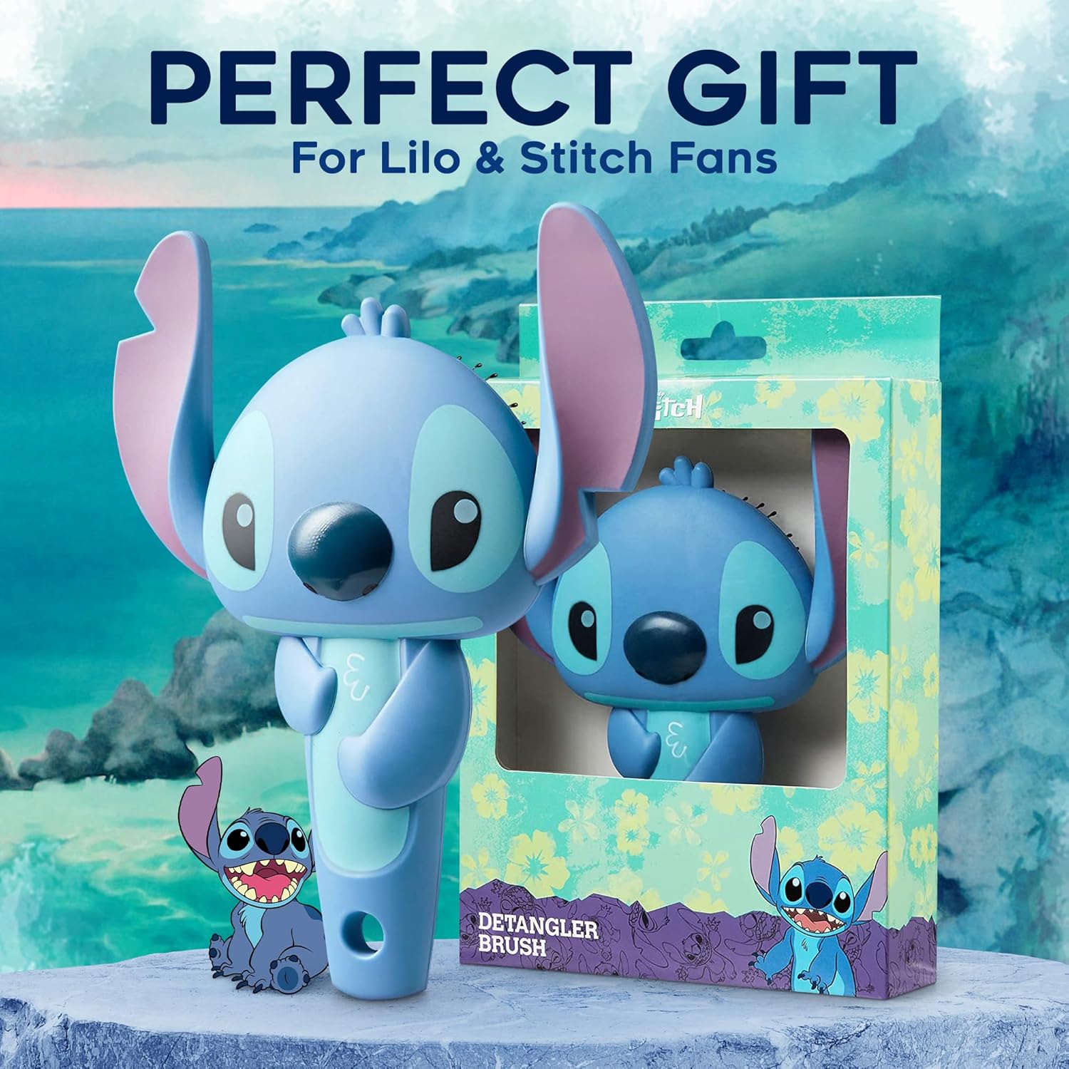 Disney Stitch 3D Paddle Hair Brush for Women and Girls Soft Bristles - Image 7