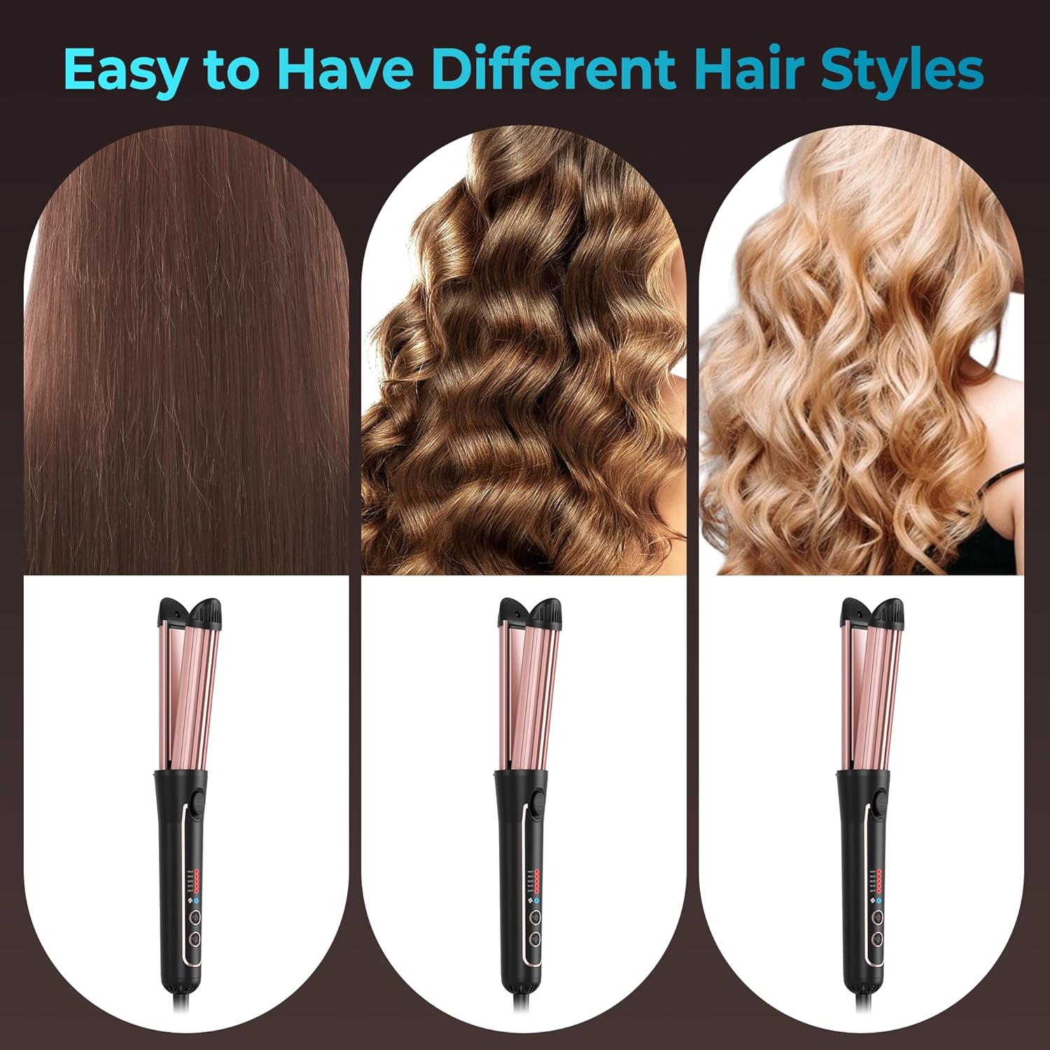 1 Inch 2-in-1 Ceramic Hair Straightener and Curler with 5 Heat Settings - Image 7
