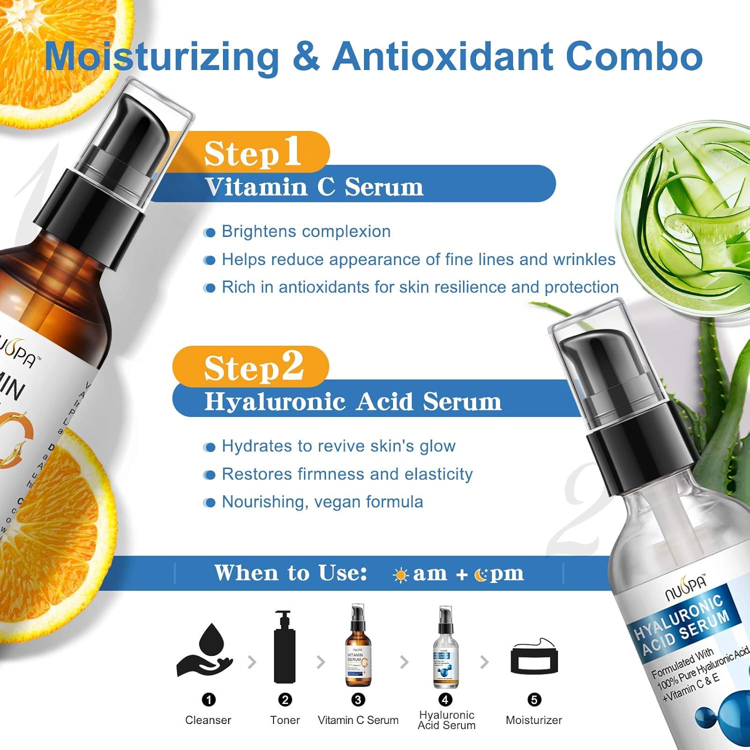 2 Oz Pure Hyaluronic Acid Serum with Vitamin C and E for Hydration and Anti-Aging - Image 6