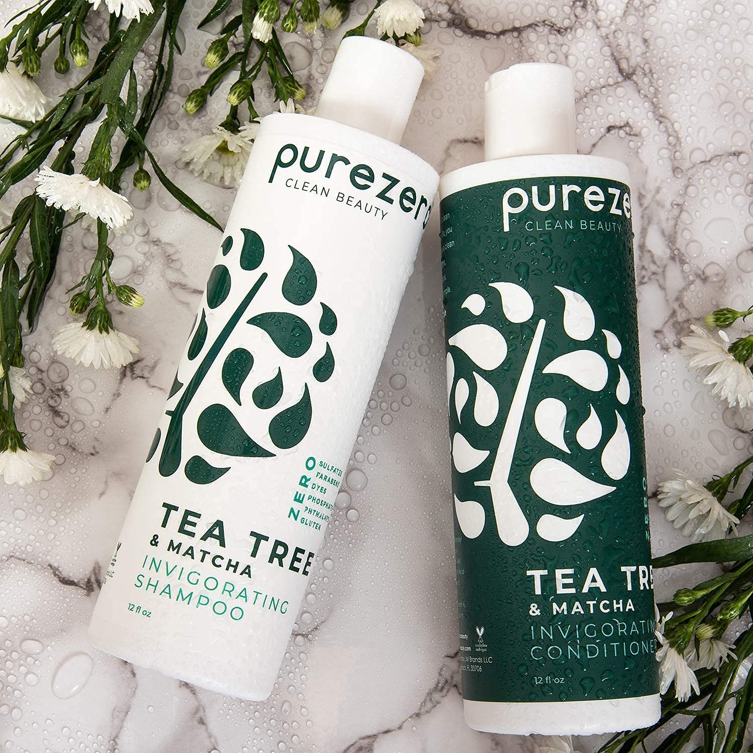 Purezero 20 oz Tea Tree Matcha Shampoo Conditioner Set Nourishing Scalp Treatment - Image 2