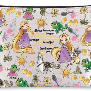 WZMPA Princess Hair & Sun Cosmetic Bag Fairy Tales Fans Gift You Are Braver Stronger Beautiful Than You Know Hair Movie Makeup Zipper Pouch Bag (Always Hair)
