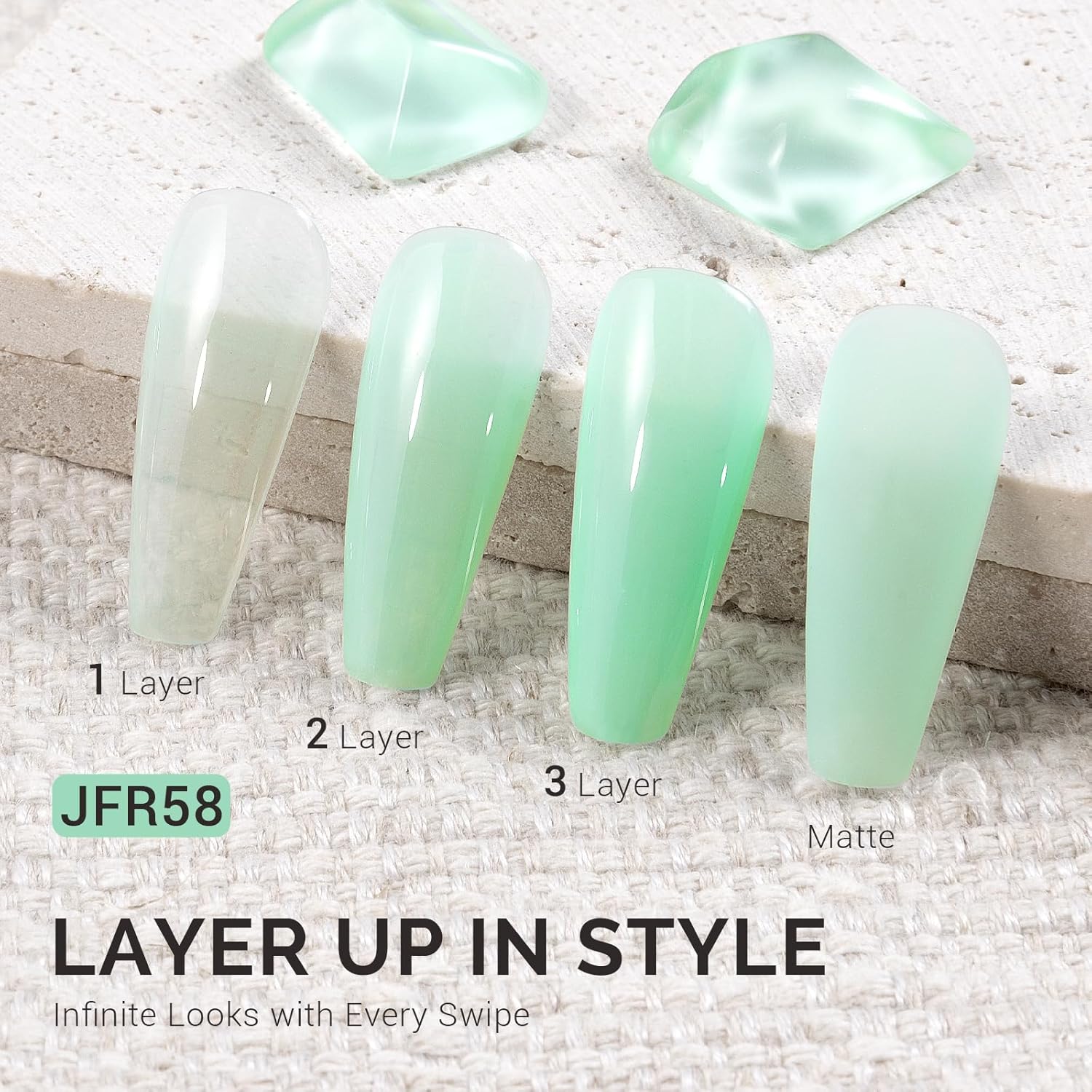 MelodySusie 0.5 Fl Oz Milky Green Gel Nail Polish Light Sage for DIY Manicure - Image 2