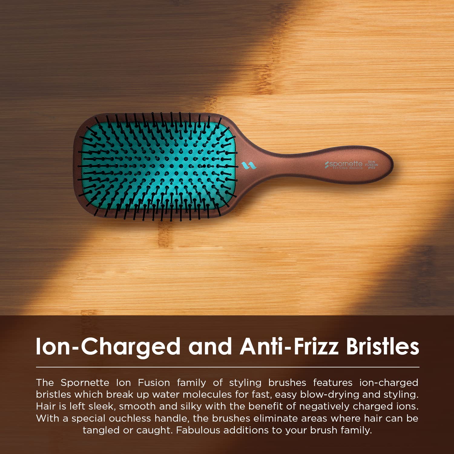 Spornette Ion Fusion Paddle Hair Brush with Ionic Nylon Bristles for All Hair Types - Image 5