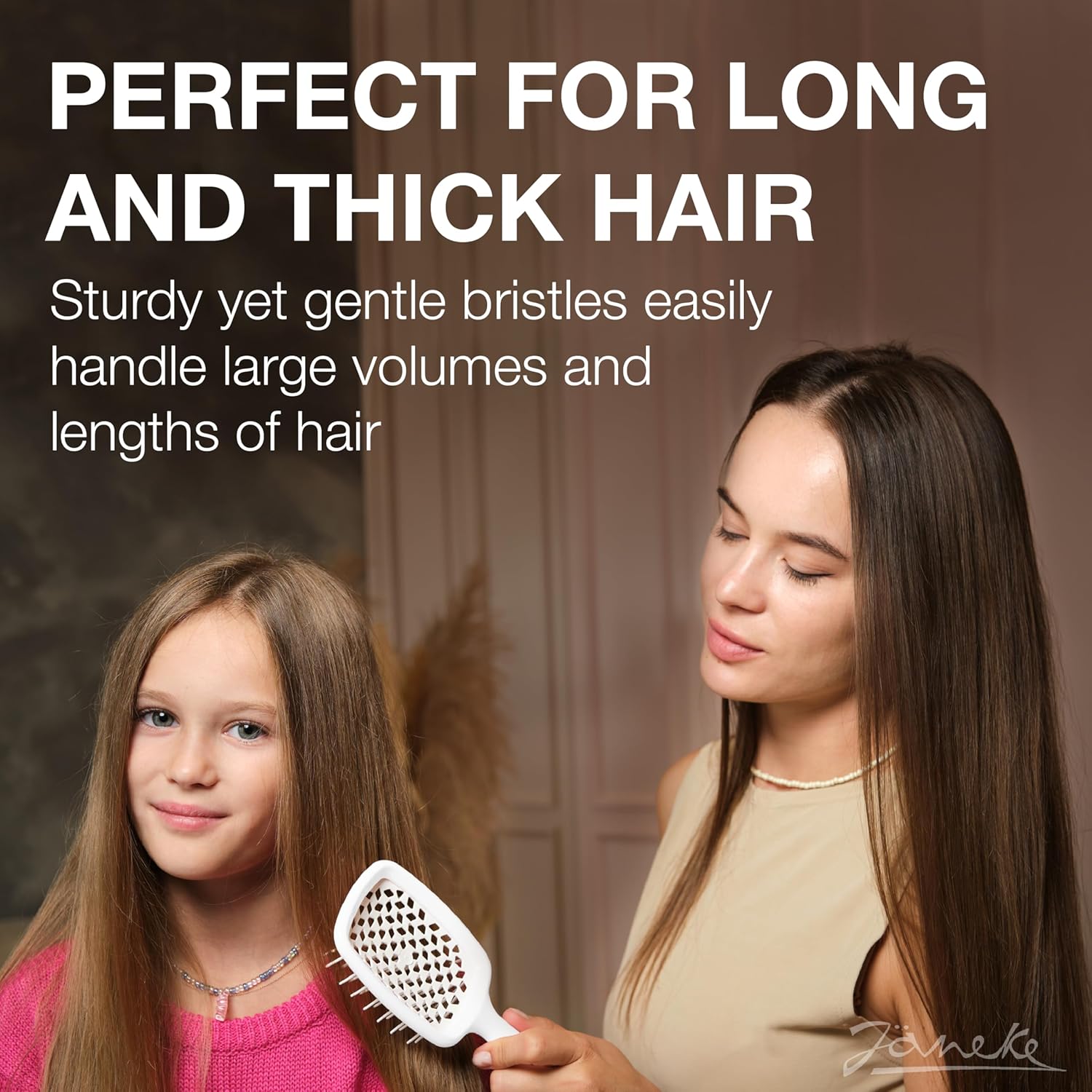 Janeke Superbrush Detangling Hair Brush with Anti-Static Bristles, All Hair Types, White - Image 7