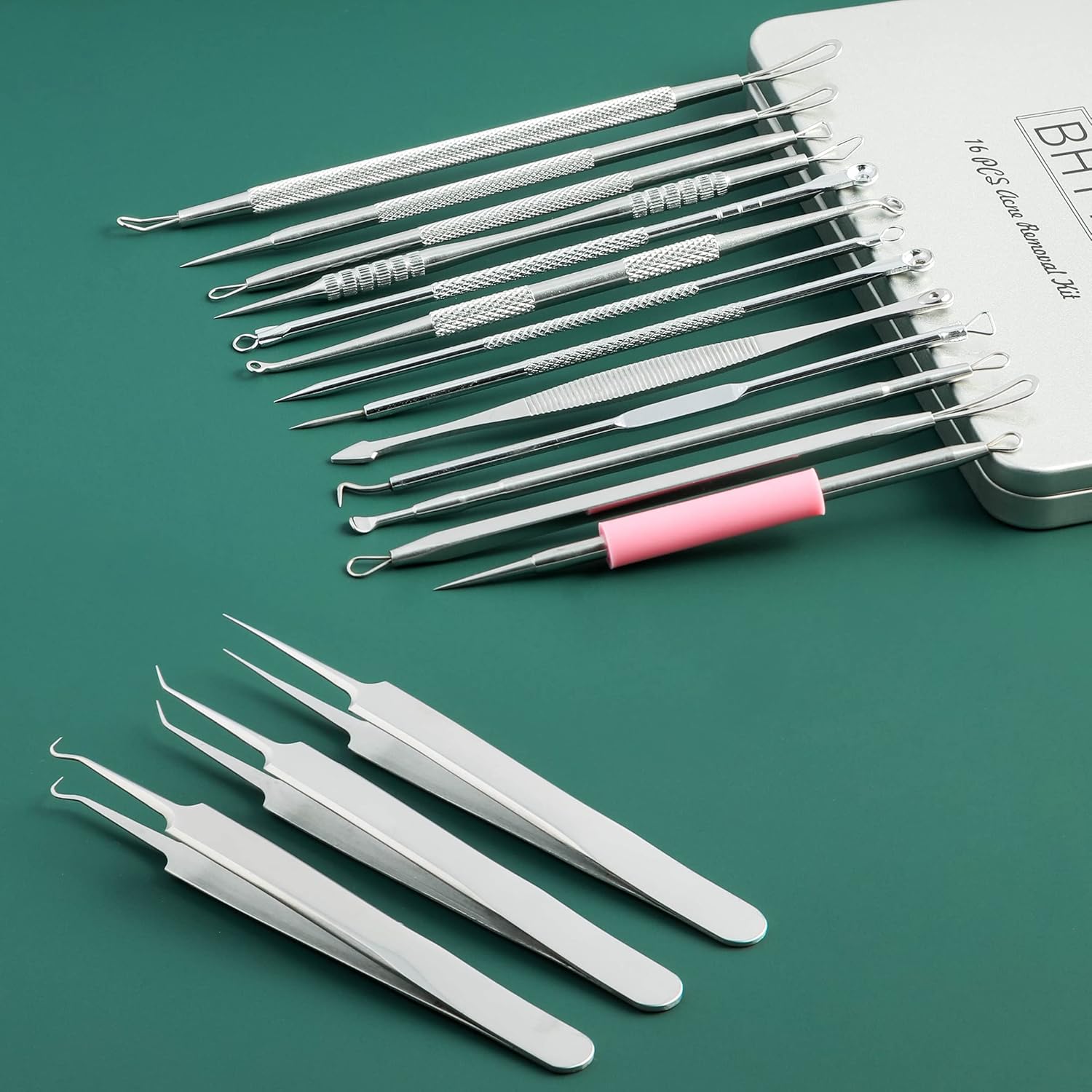 16 Piece Stainless Steel Blackhead Remover Tool Kit 2025 with Metal Case - Image 7
